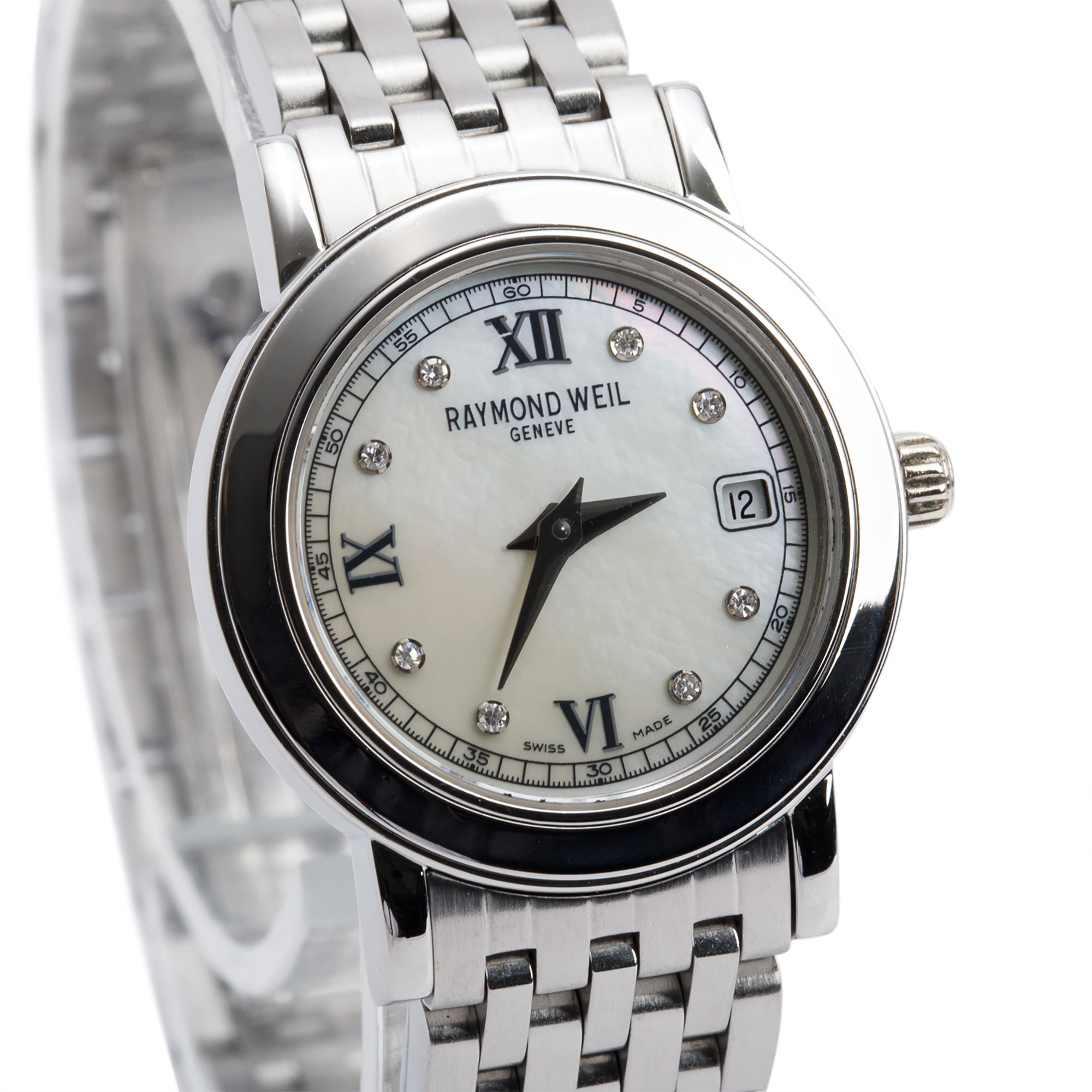 Raymond Weil Stainless Steel Toccata 25 MM Quartz Watch Mother of Pearl Diamond Dial