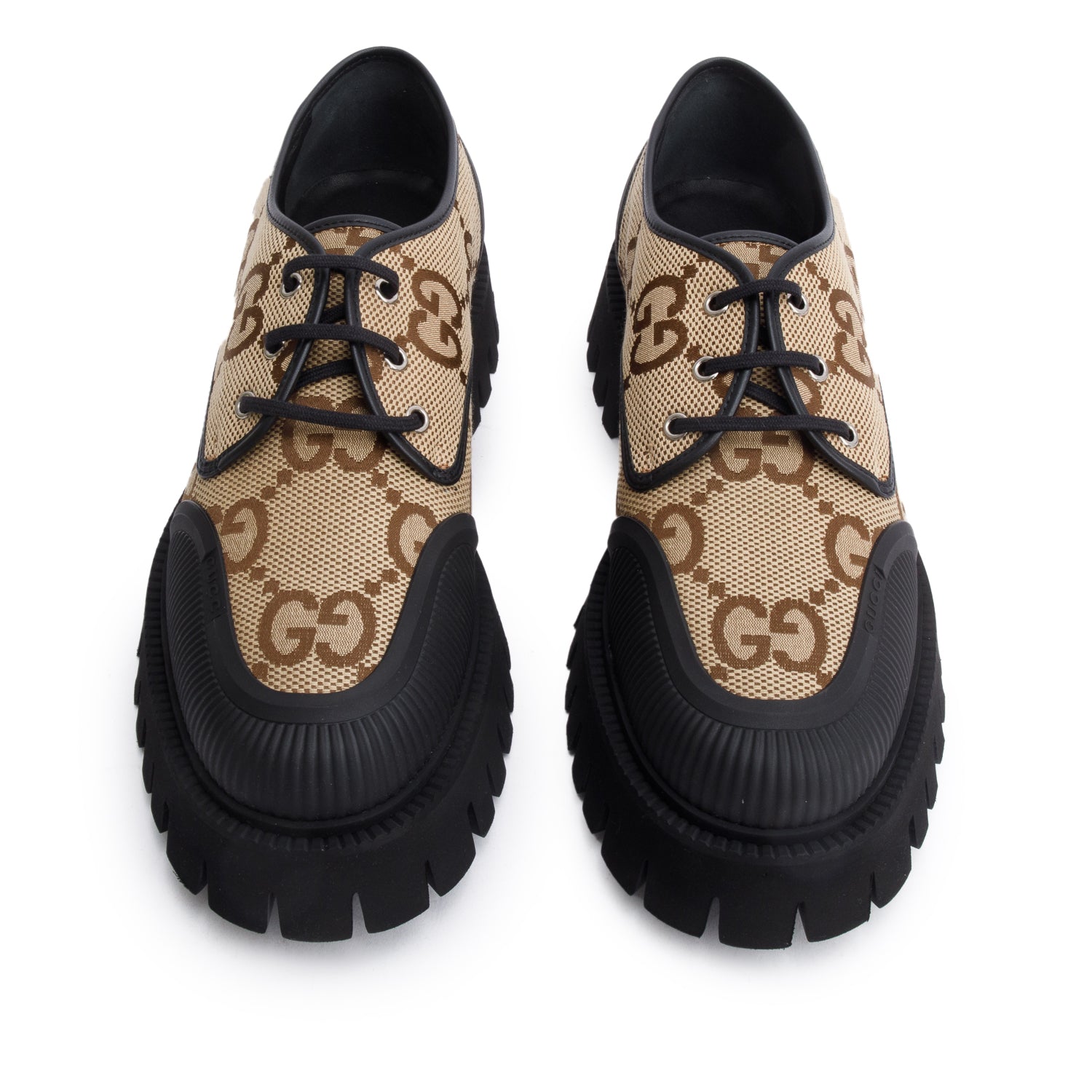Gucci Maxi GG Canvas Lace Up Oxford, Size 10.5 w/ Box