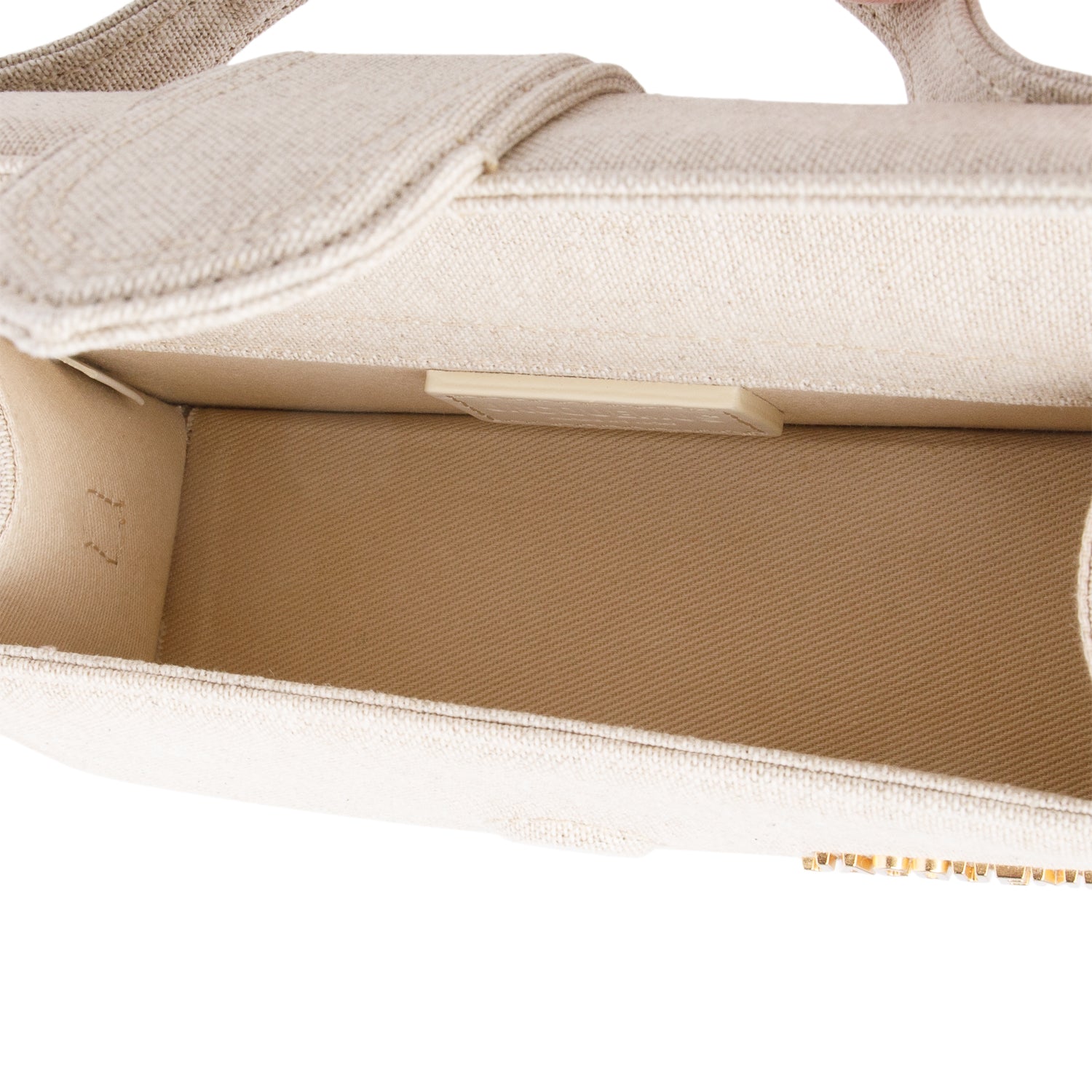 Jacquemus Neutral Canvas Le Bambino Mini Handle Bag w/ Strap