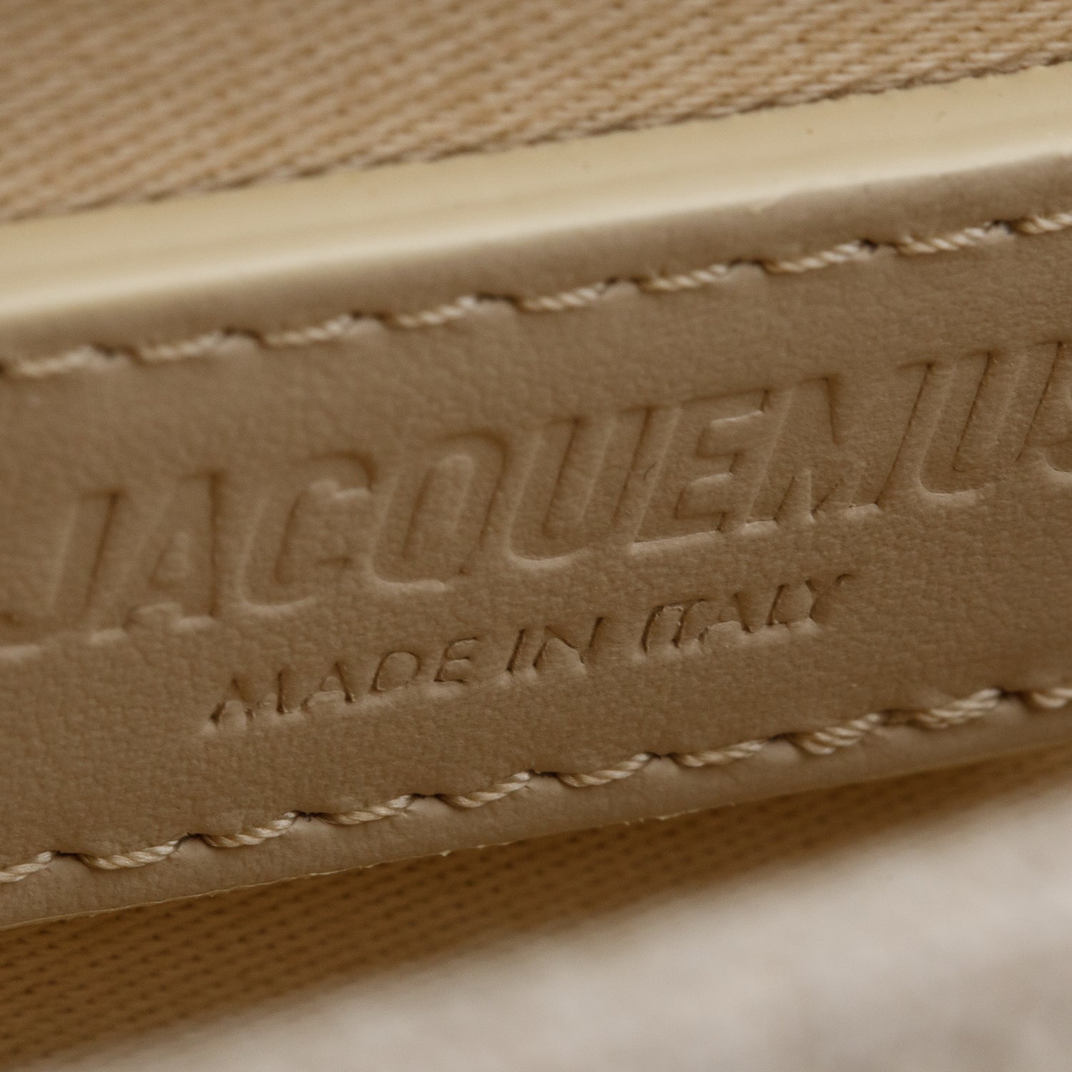 Jacquemus Neutral Canvas Le Bambino Mini Handle Bag w/ Strap