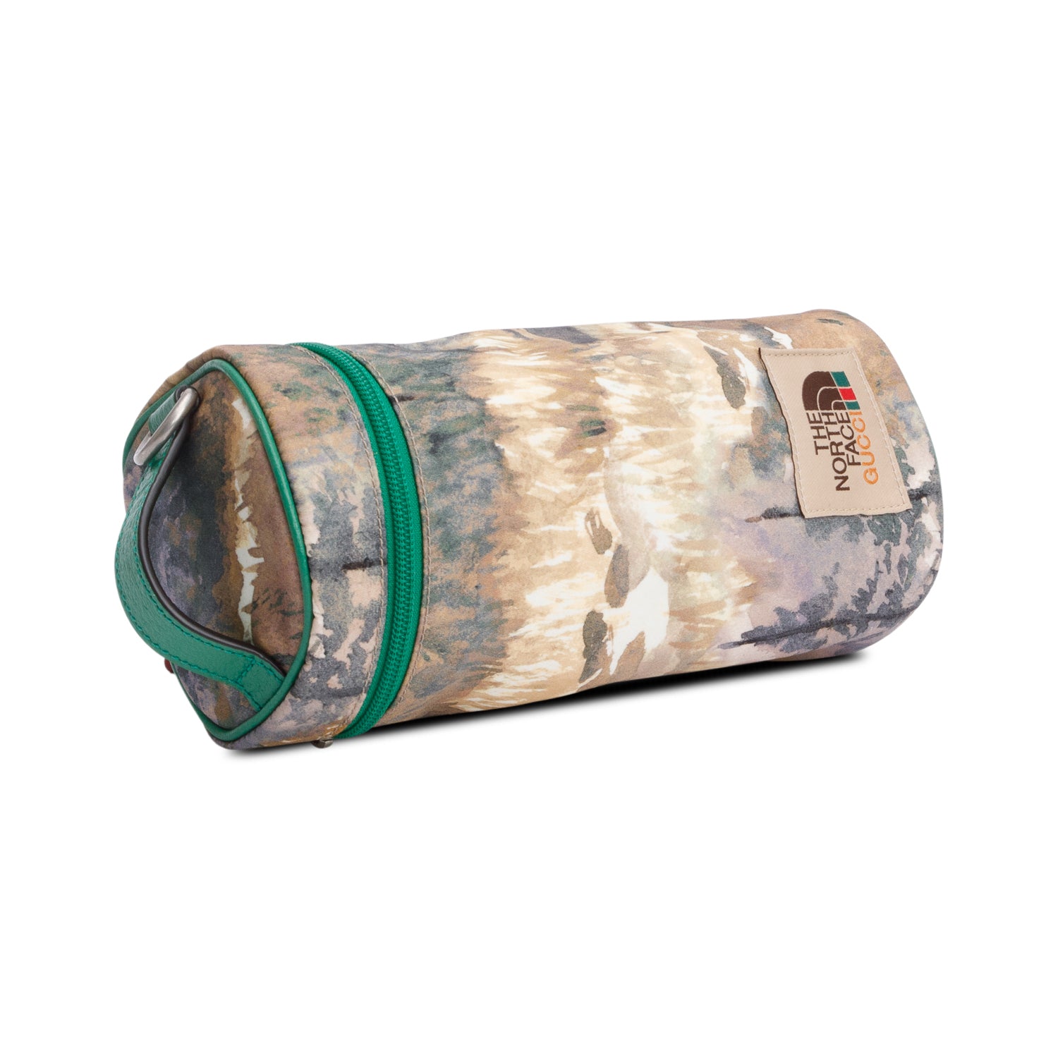 Gucci X The North Face Green/Multicolor Nylon Barrel Shoulder Bag