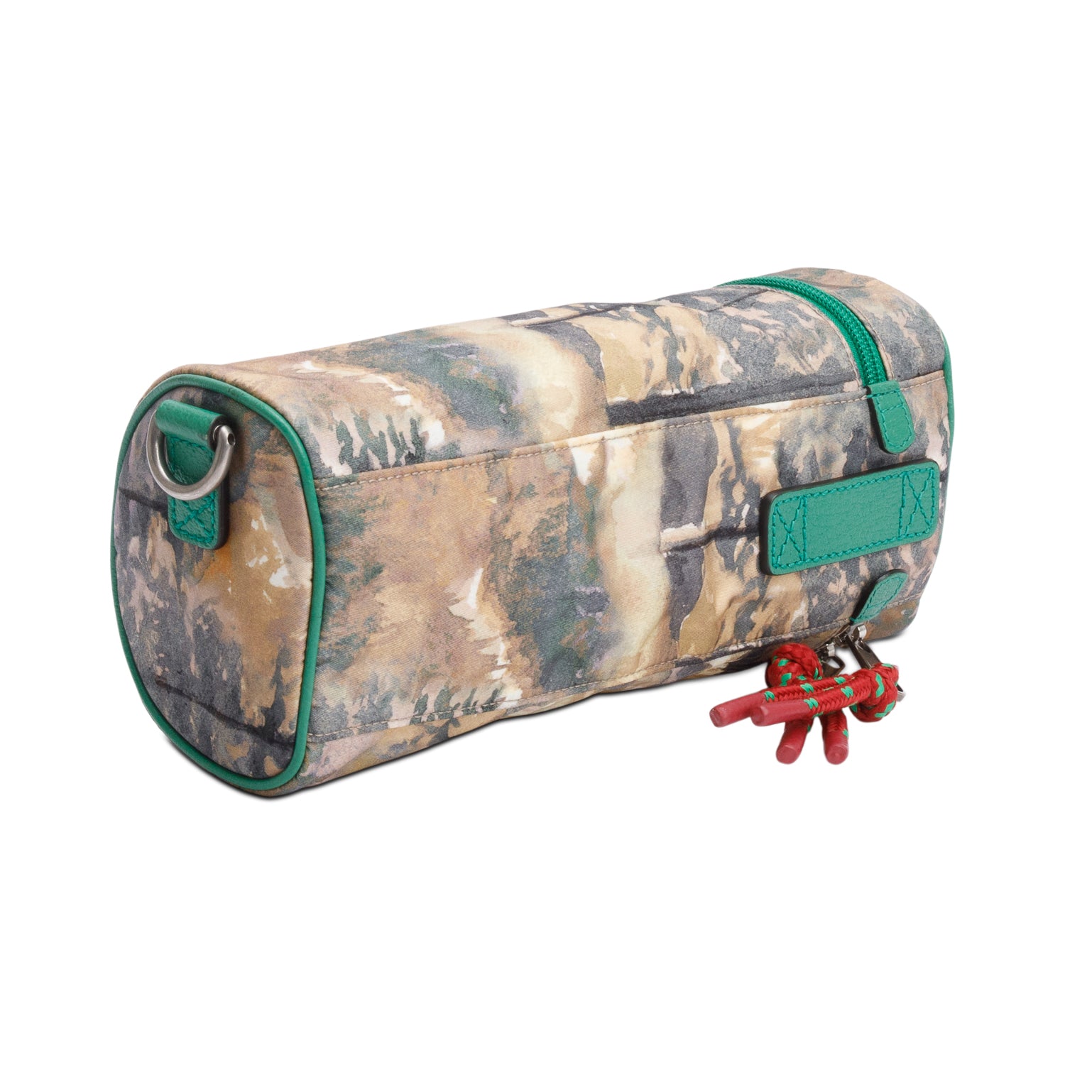 Gucci X The North Face Green/Multicolor Nylon Barrel Shoulder Bag