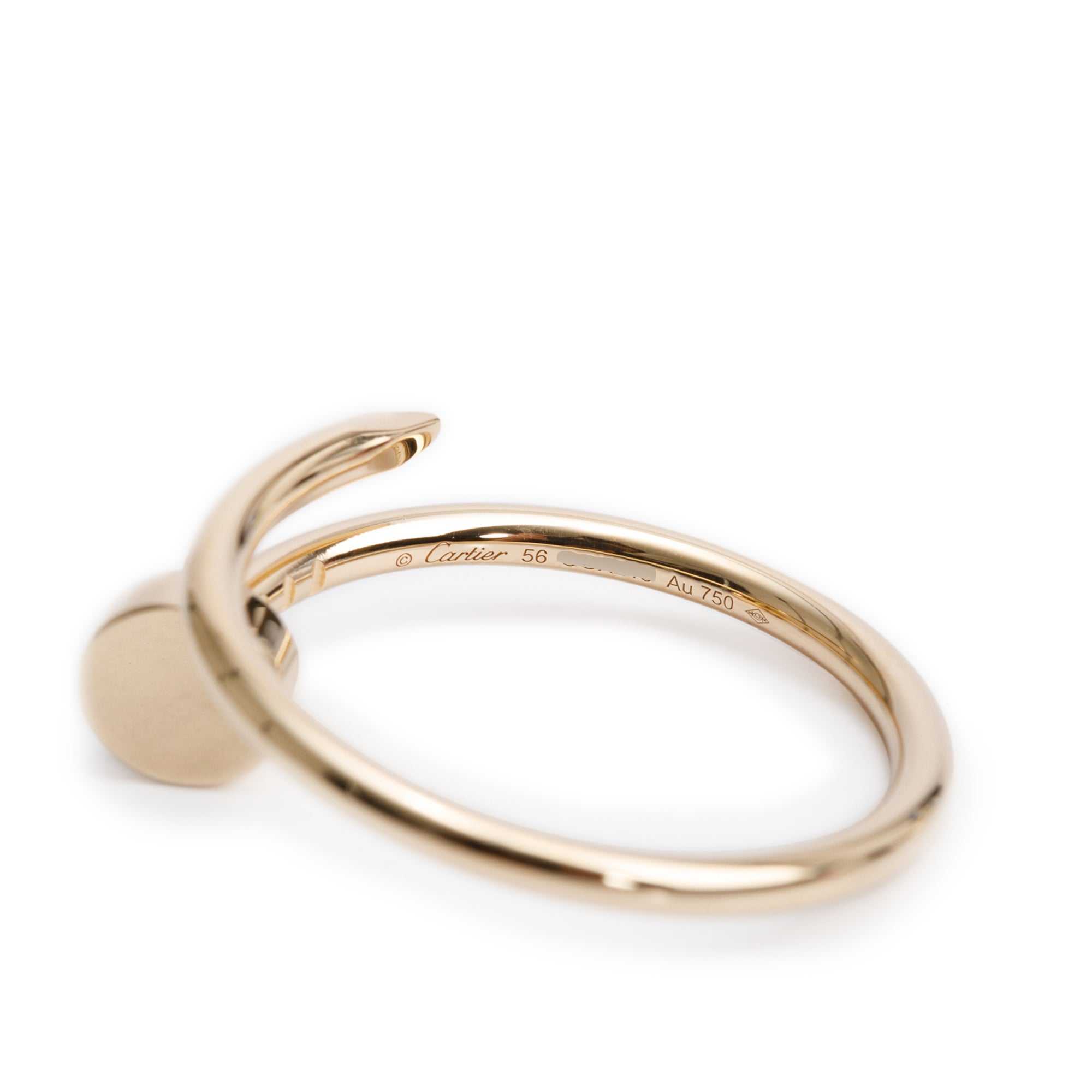 Cartier 18k Yellow Gold Juste Un Clou Ring, Small Model, Size 56 7.5 w/ Box & Certificate