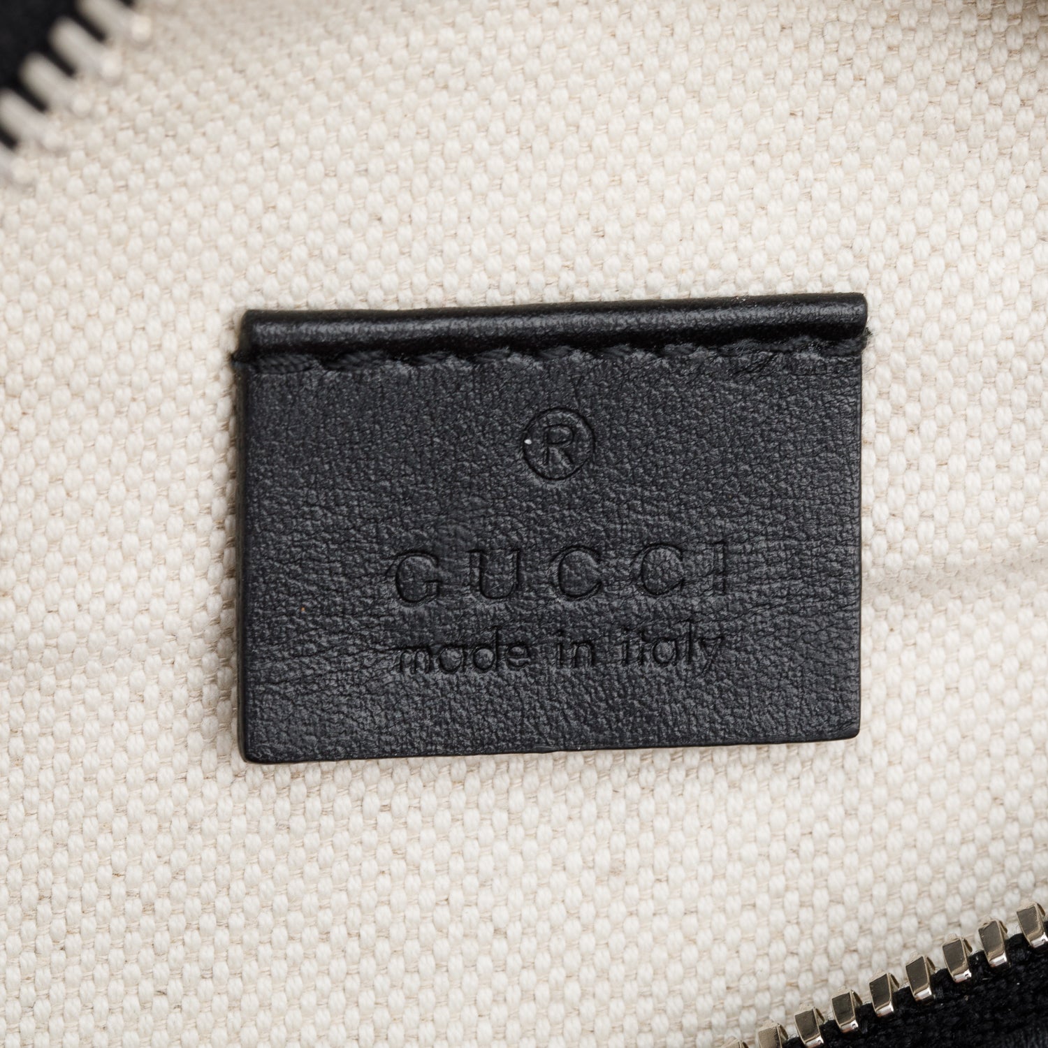 Gucci Black GG Embossed Leather Belt Bag