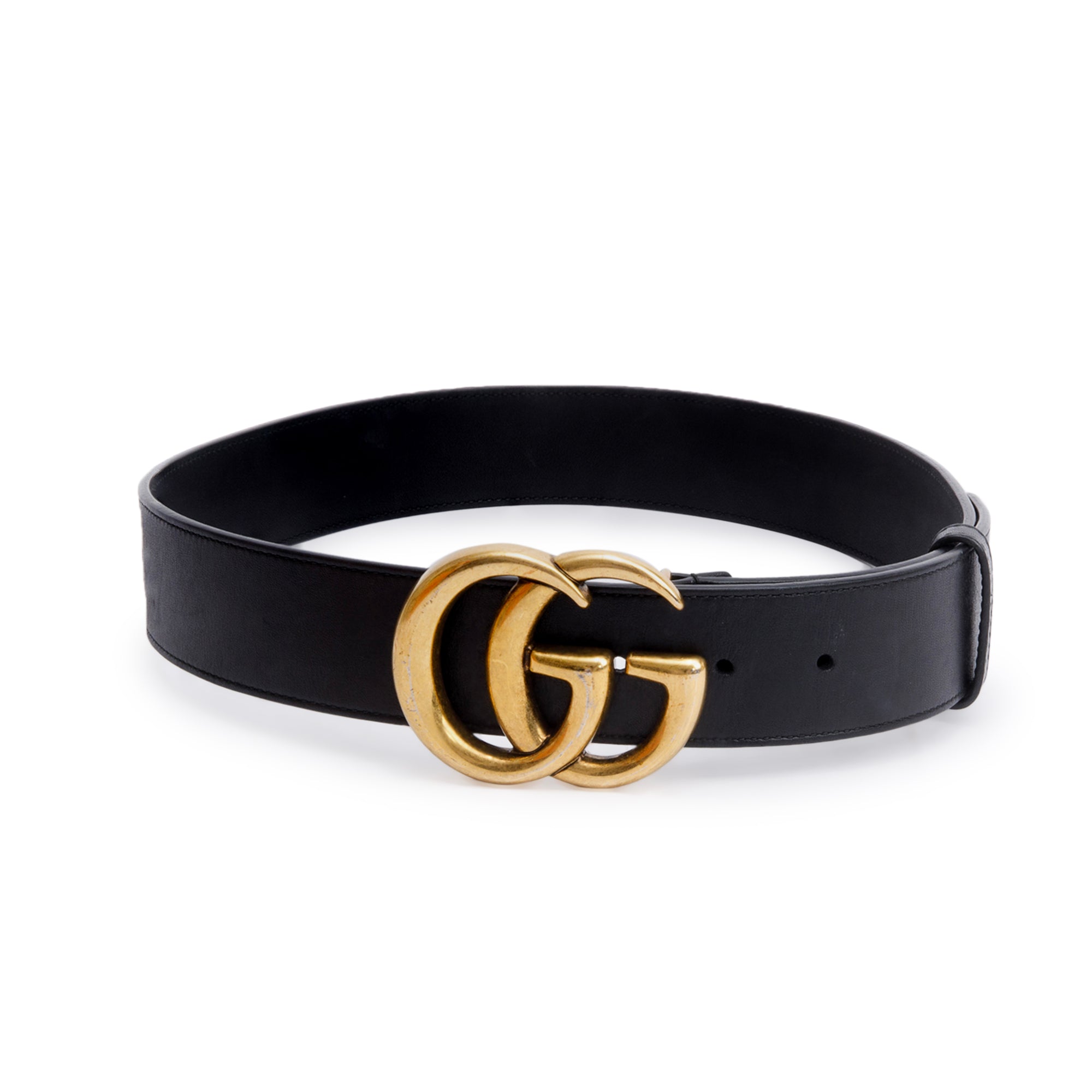 Gucci 2015 Re-Edition Black Wide Leather Belt, 80 32 w/ Box