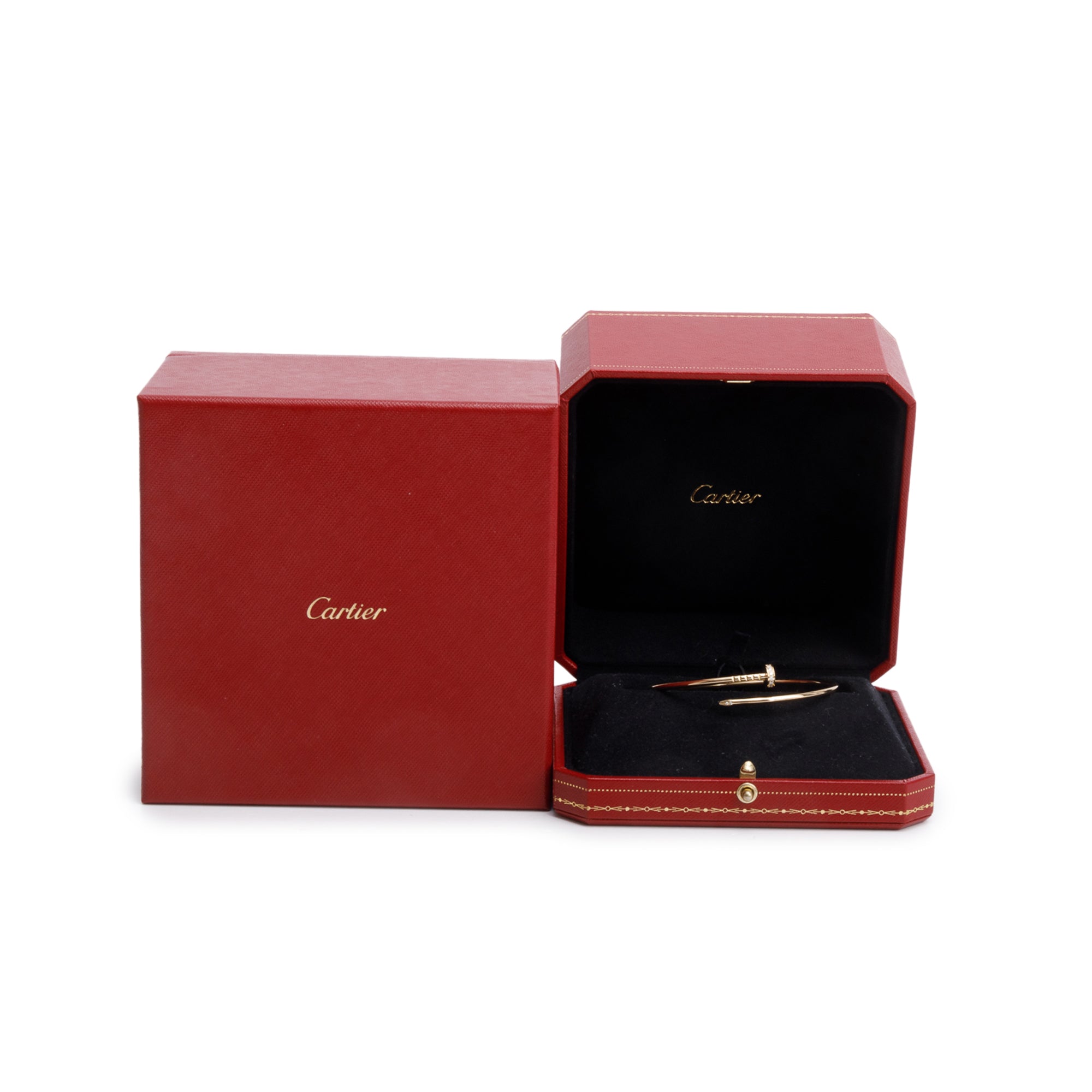 Cartier 18k Yellow Gold Juste Un Clou Diamond Bracelet, Small Model, Size 17 w/ Box & Receipt