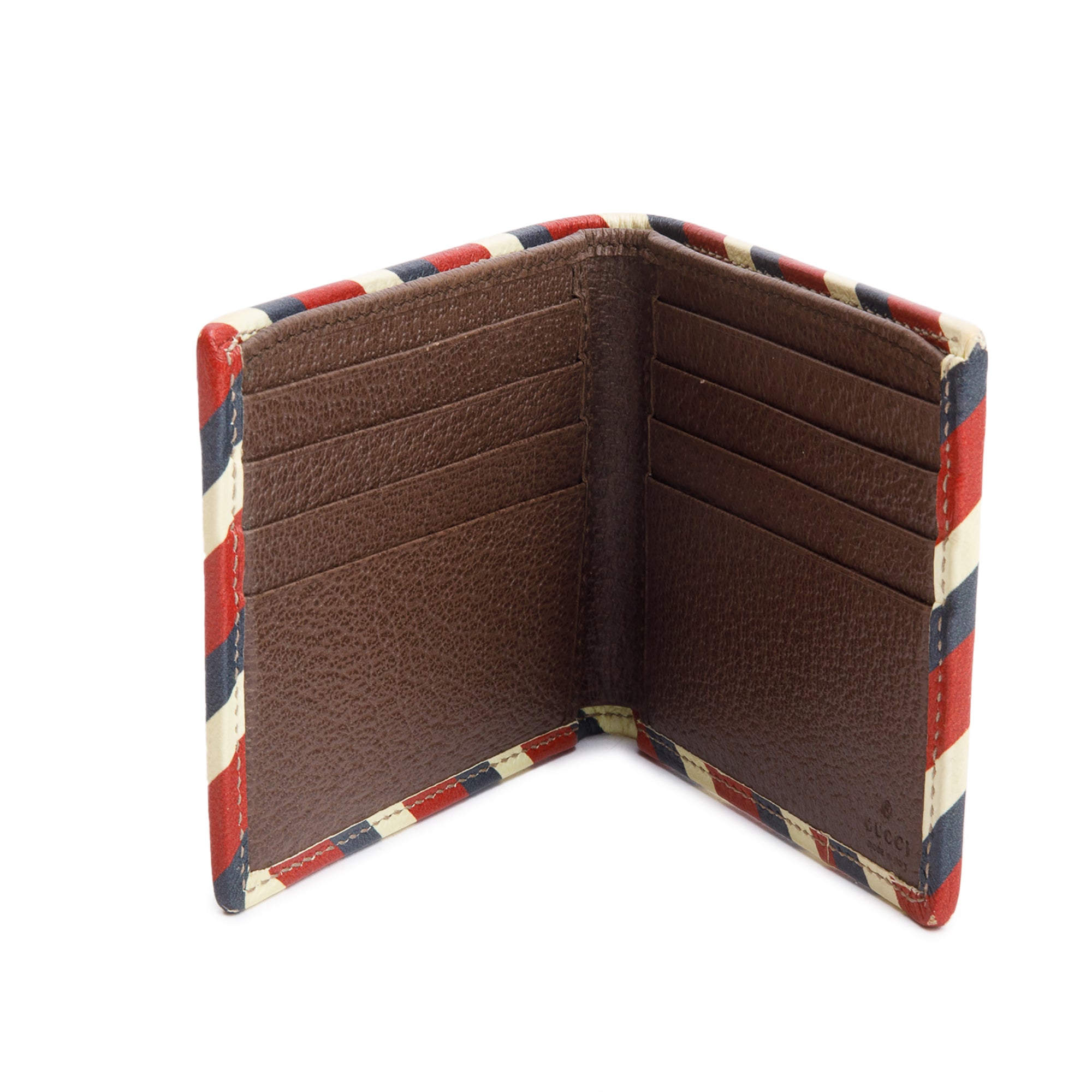 Gucci Beige & Multicolour Courrier GG Supreme Bifold Wallet w/ Box