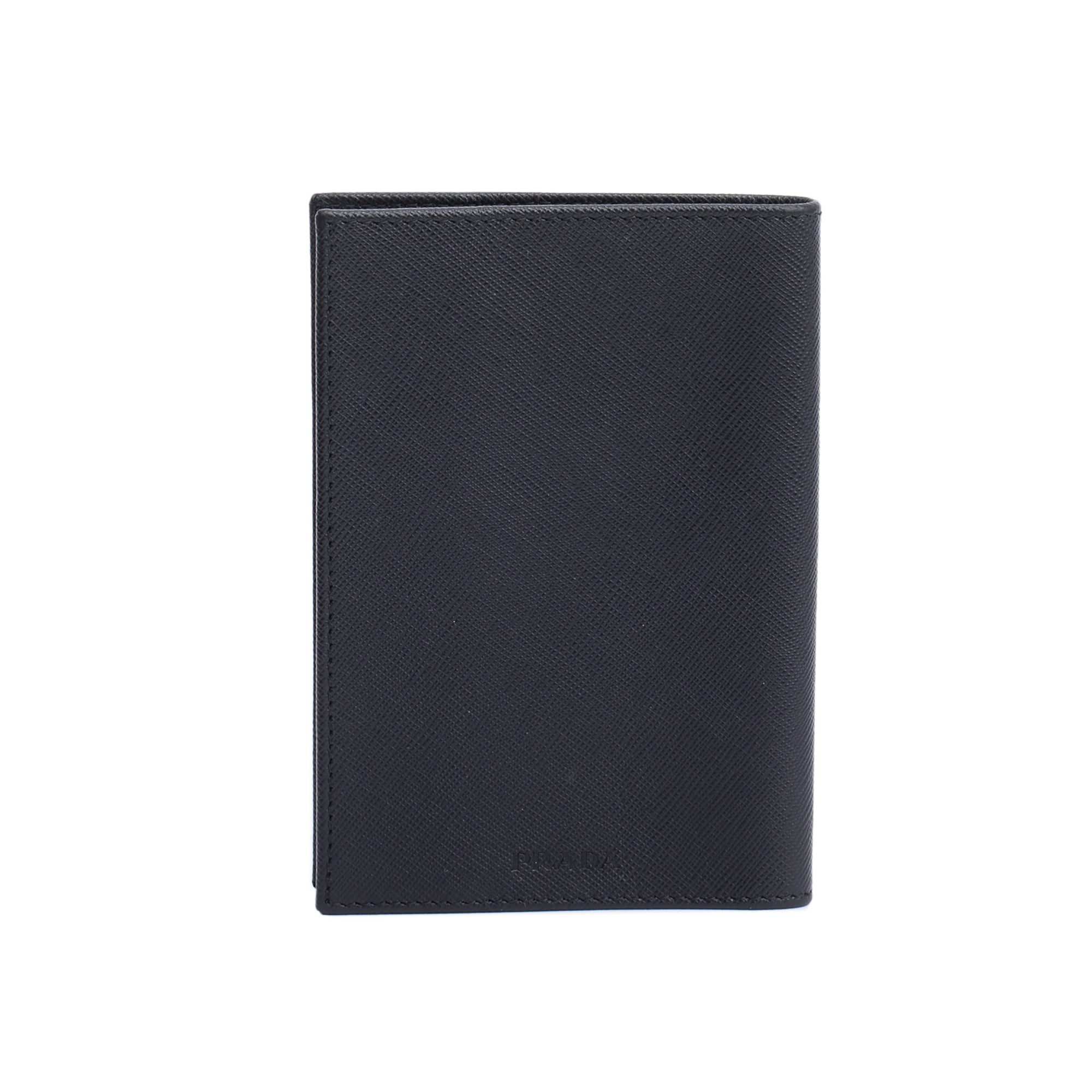 Prada Black Saffiano Leather Passport Holder