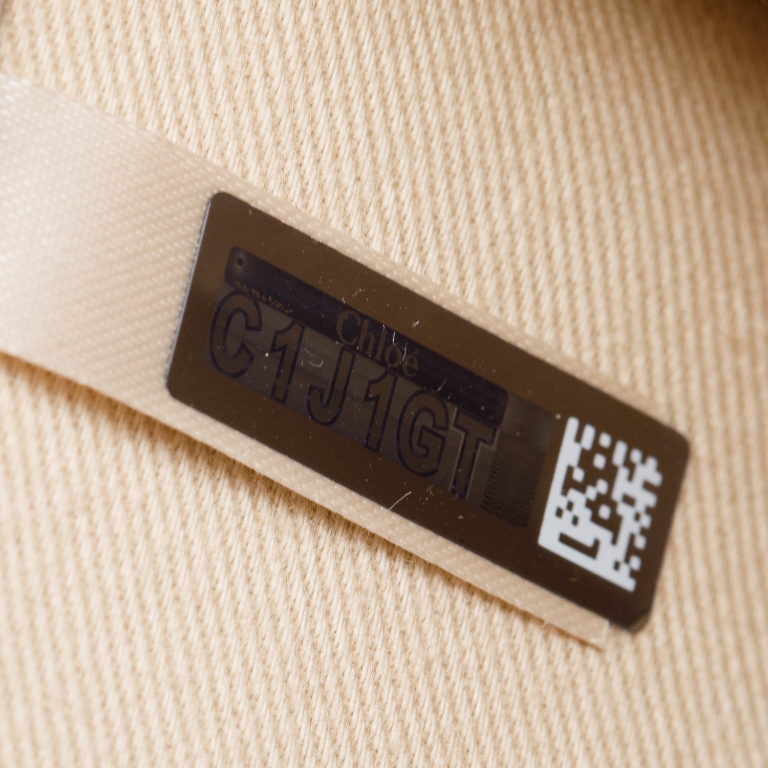 Chloe Taupe Calfskin Leather Suede "C" Clutch On Chain