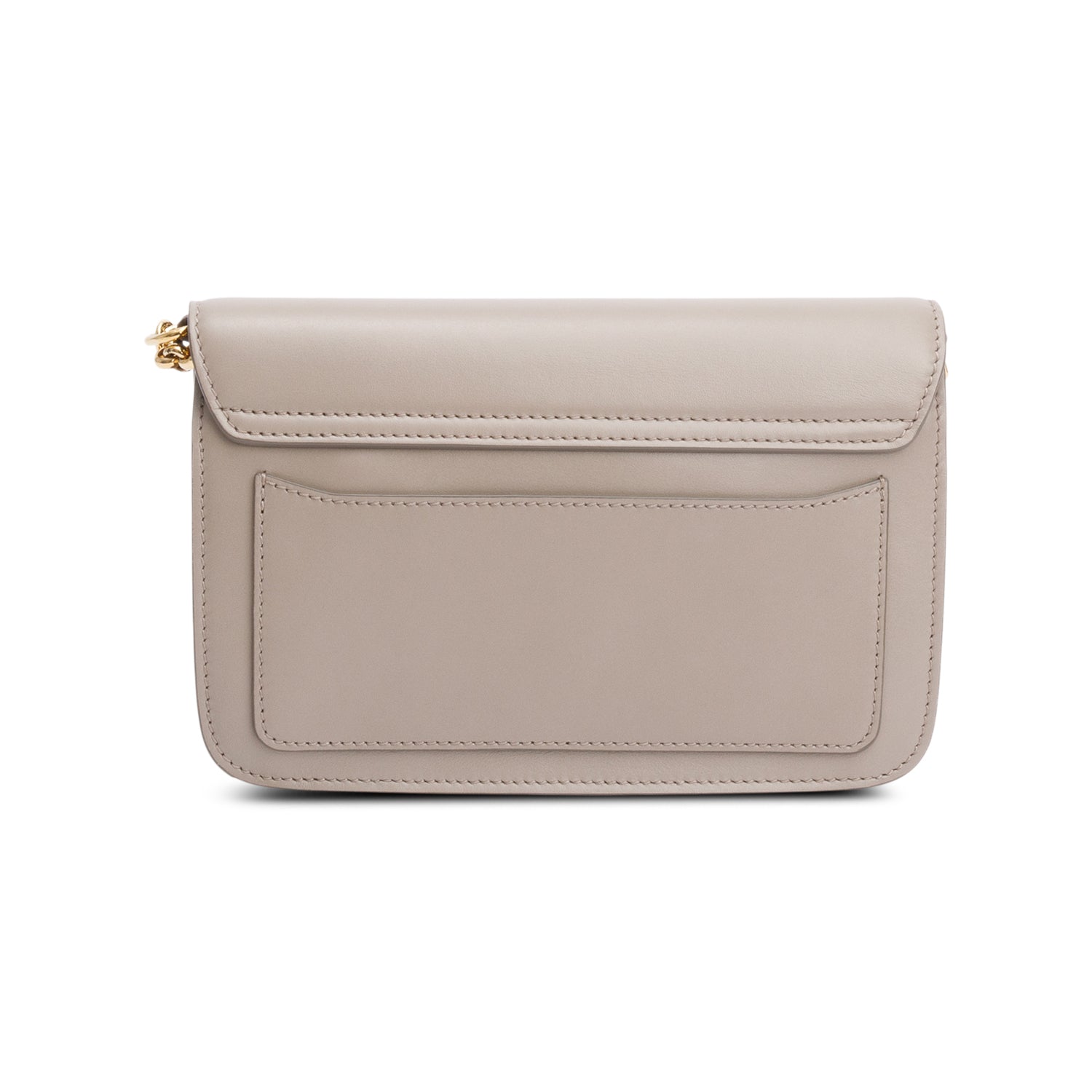 Chloe Taupe Calfskin Leather Suede "C" Clutch On Chain