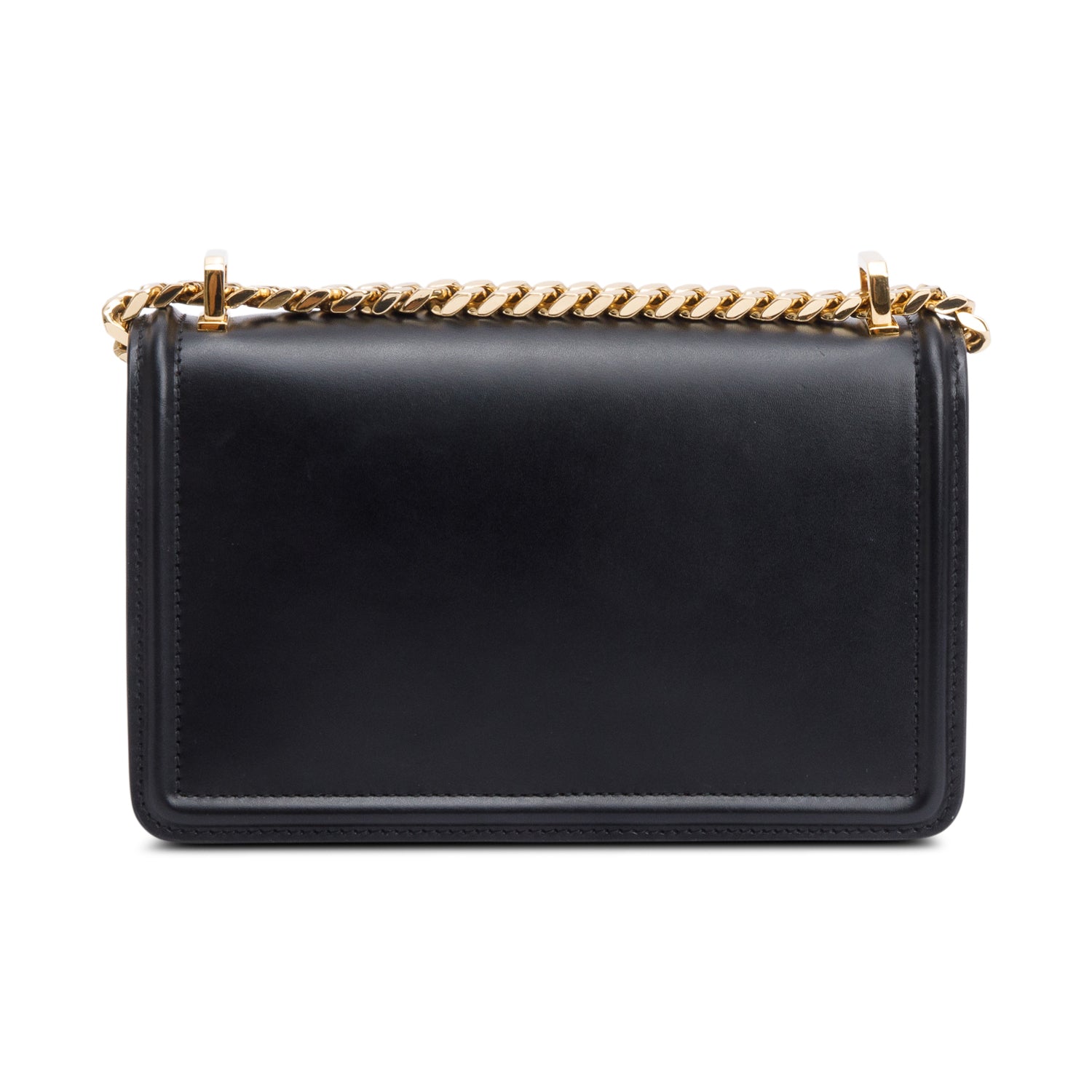 Burberry Black Smooth Calfskin Leather Mini TB Chain Crossbody Bag