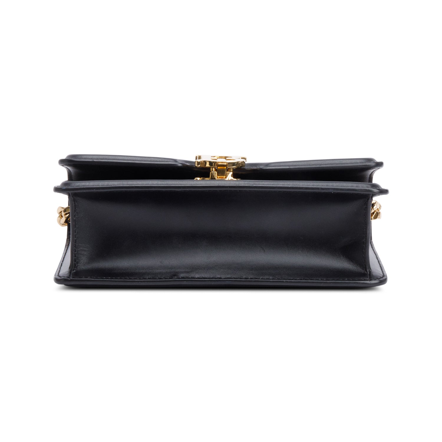 Burberry Black Smooth Calfskin Leather Mini TB Chain Crossbody Bag