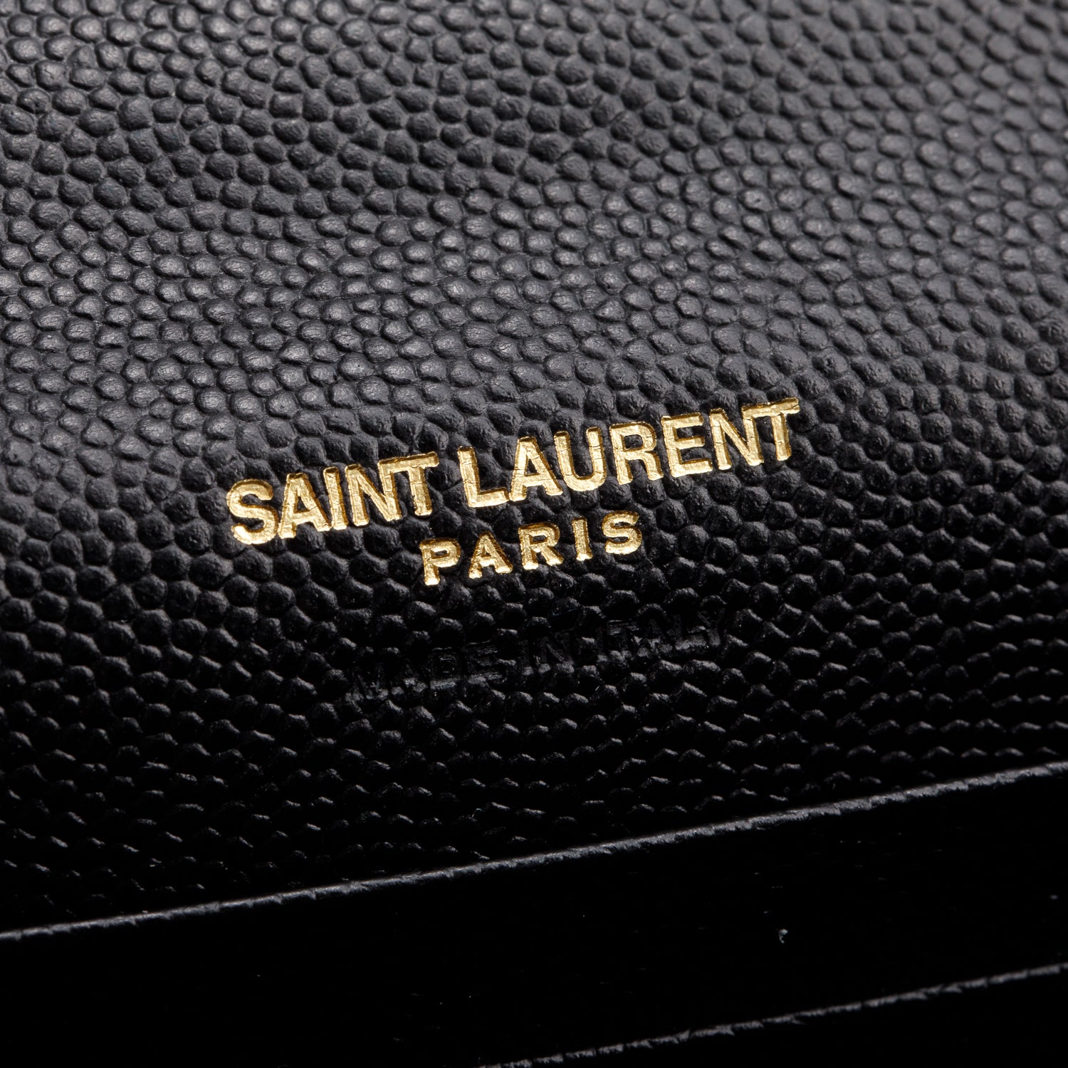Saint Laurent 2020 Black Grain De Poudre Cassandre Matelasse Small Envelope Wallet w/ Box