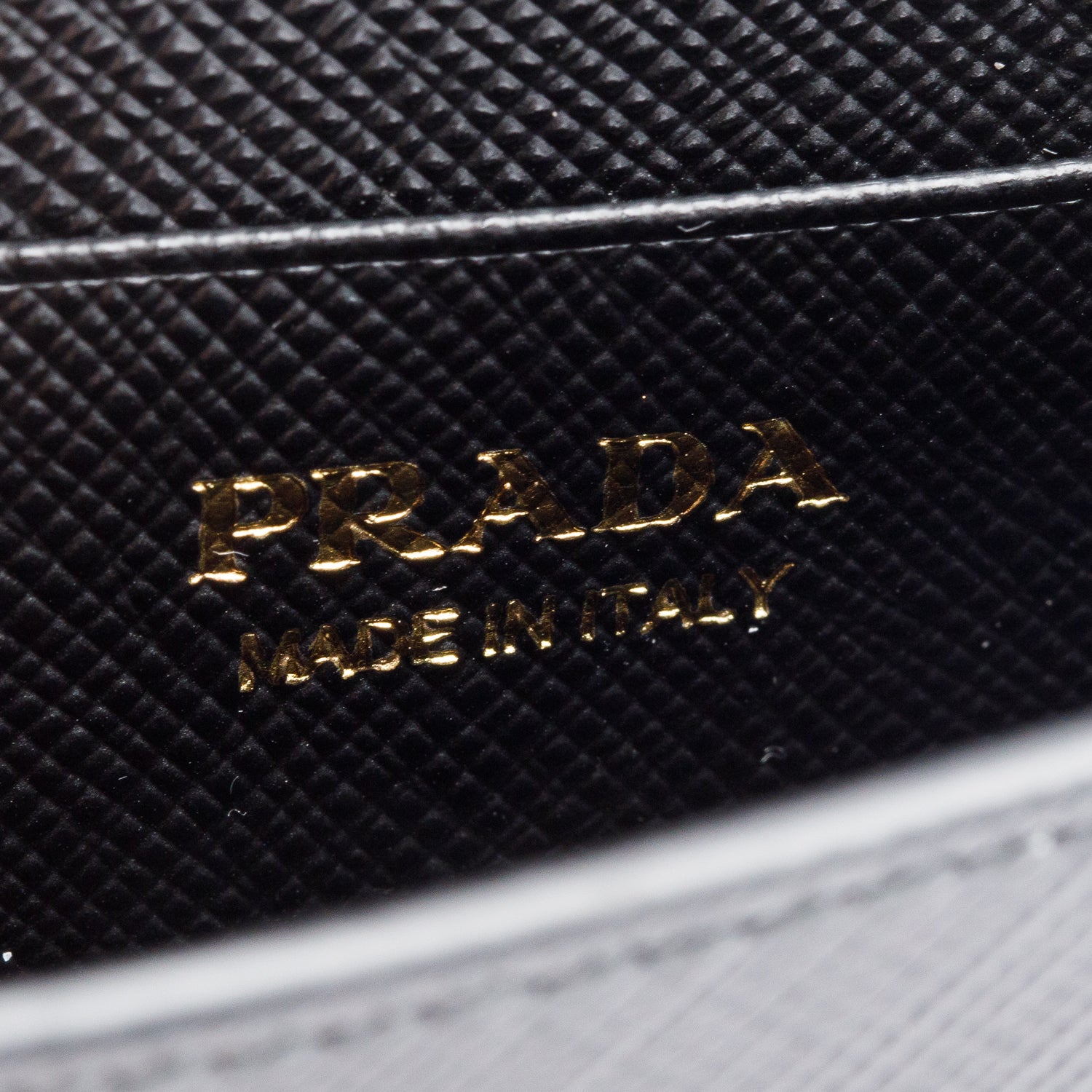 Prada Black Saffiano Metal Card Holder on Chain w/ Box