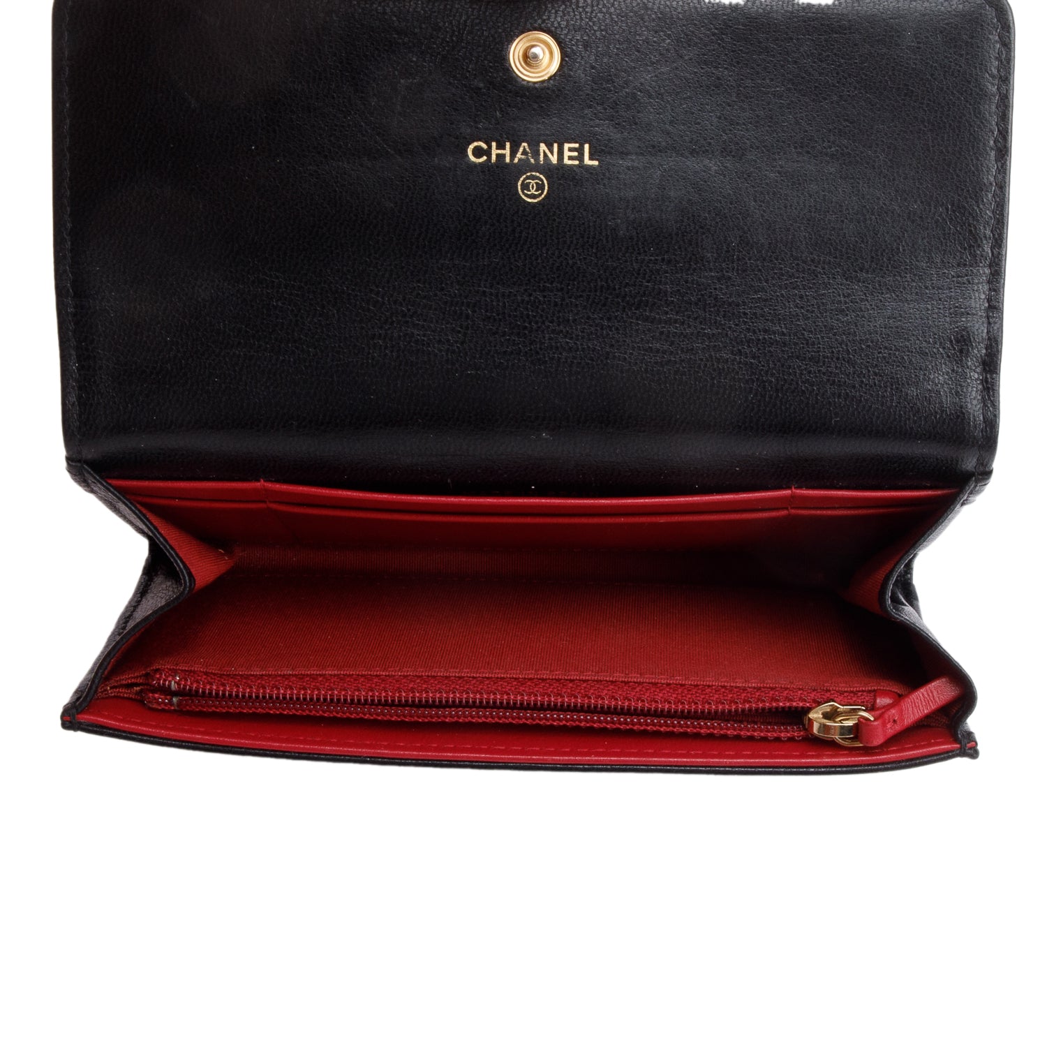 Chanel Black Leather 19 Flap Wallet w/ Box