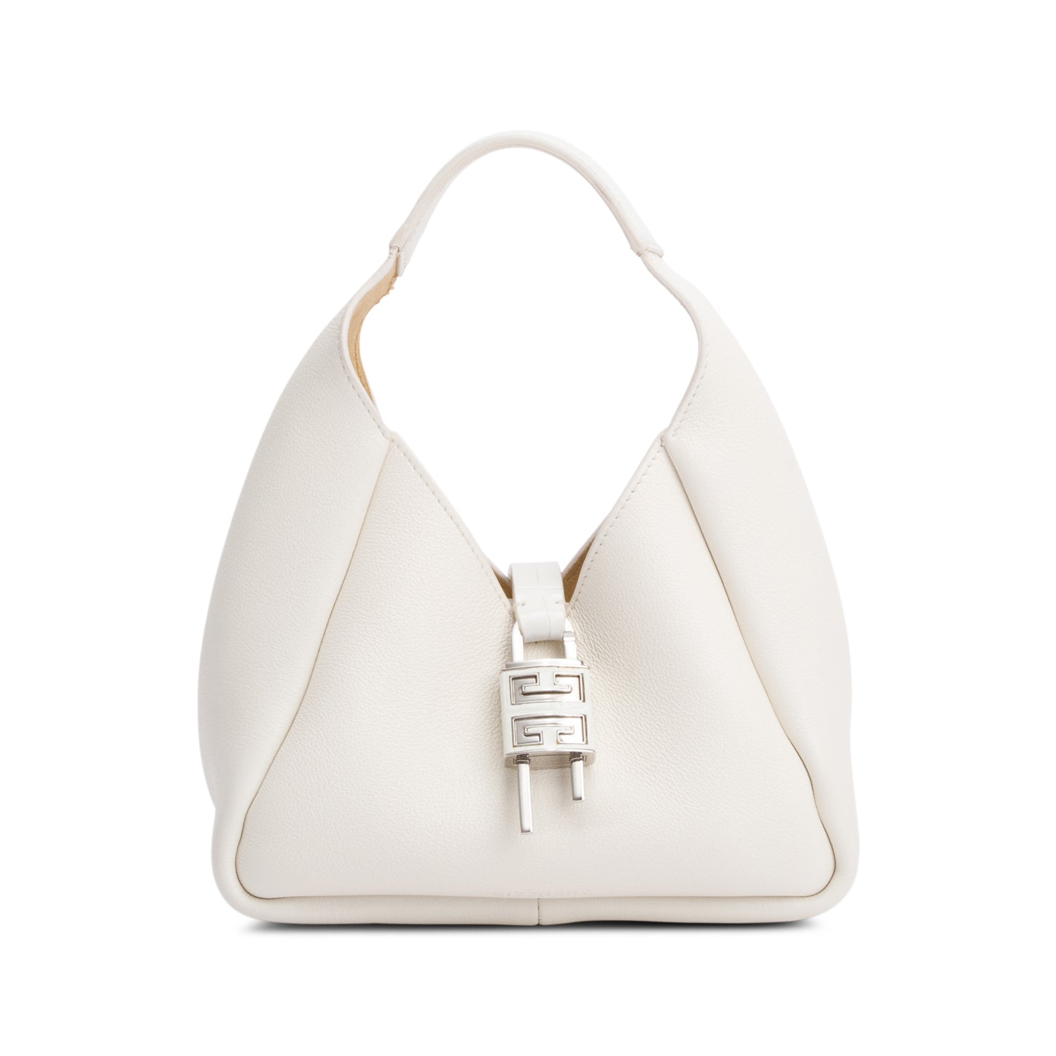 Givenchy White Calfskin Leather Mini G-Lock Hobo