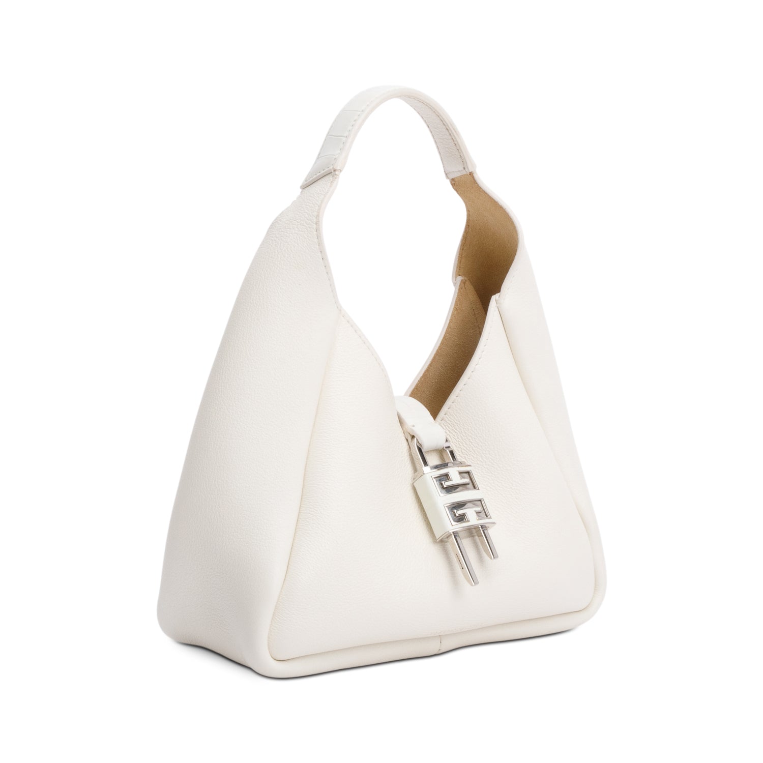 Givenchy White Calfskin Leather Mini G-Lock Hobo