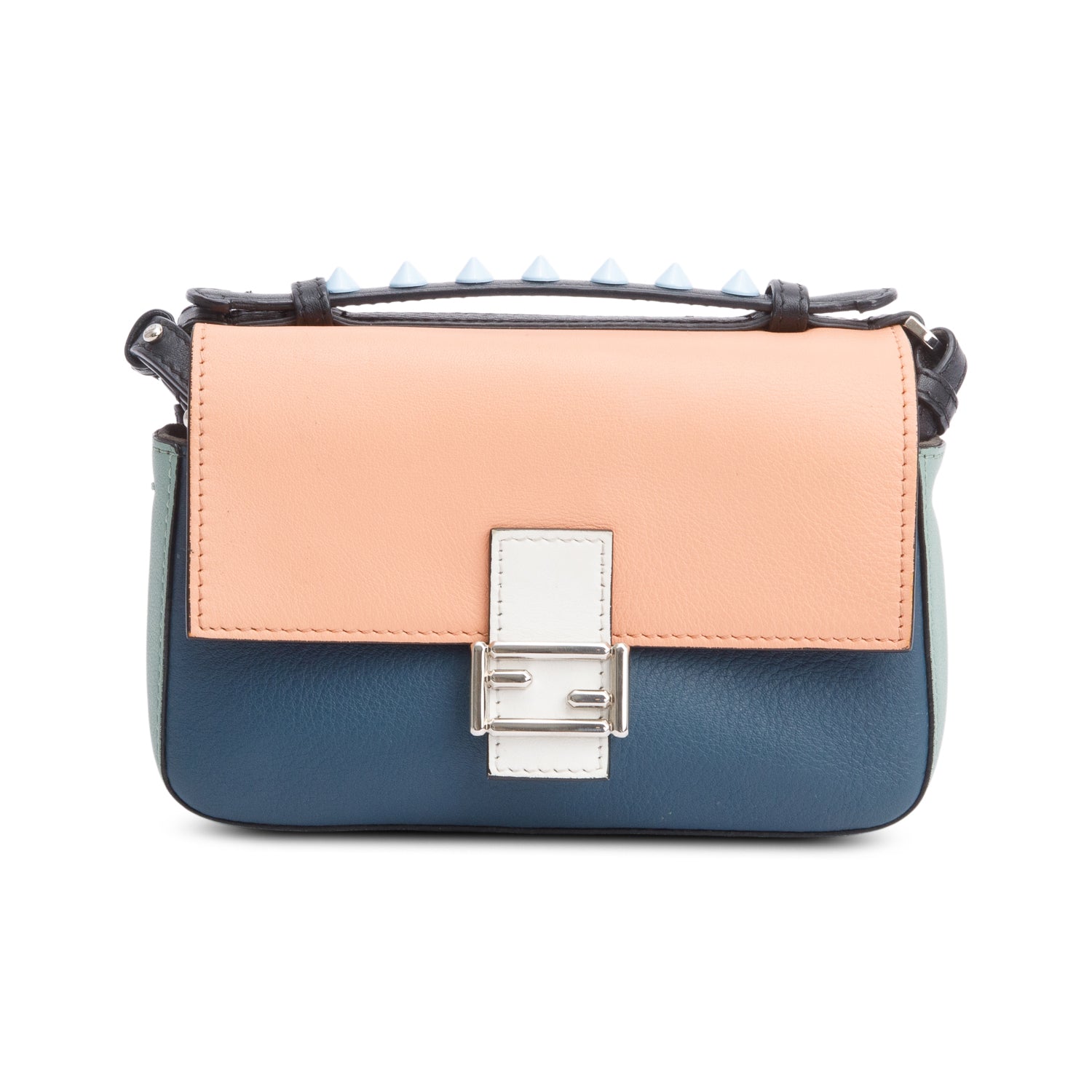 Fendi Black Multicolor Nappa Leather Hypnoteyes Double-Sided Face Chain Crossbody Bag