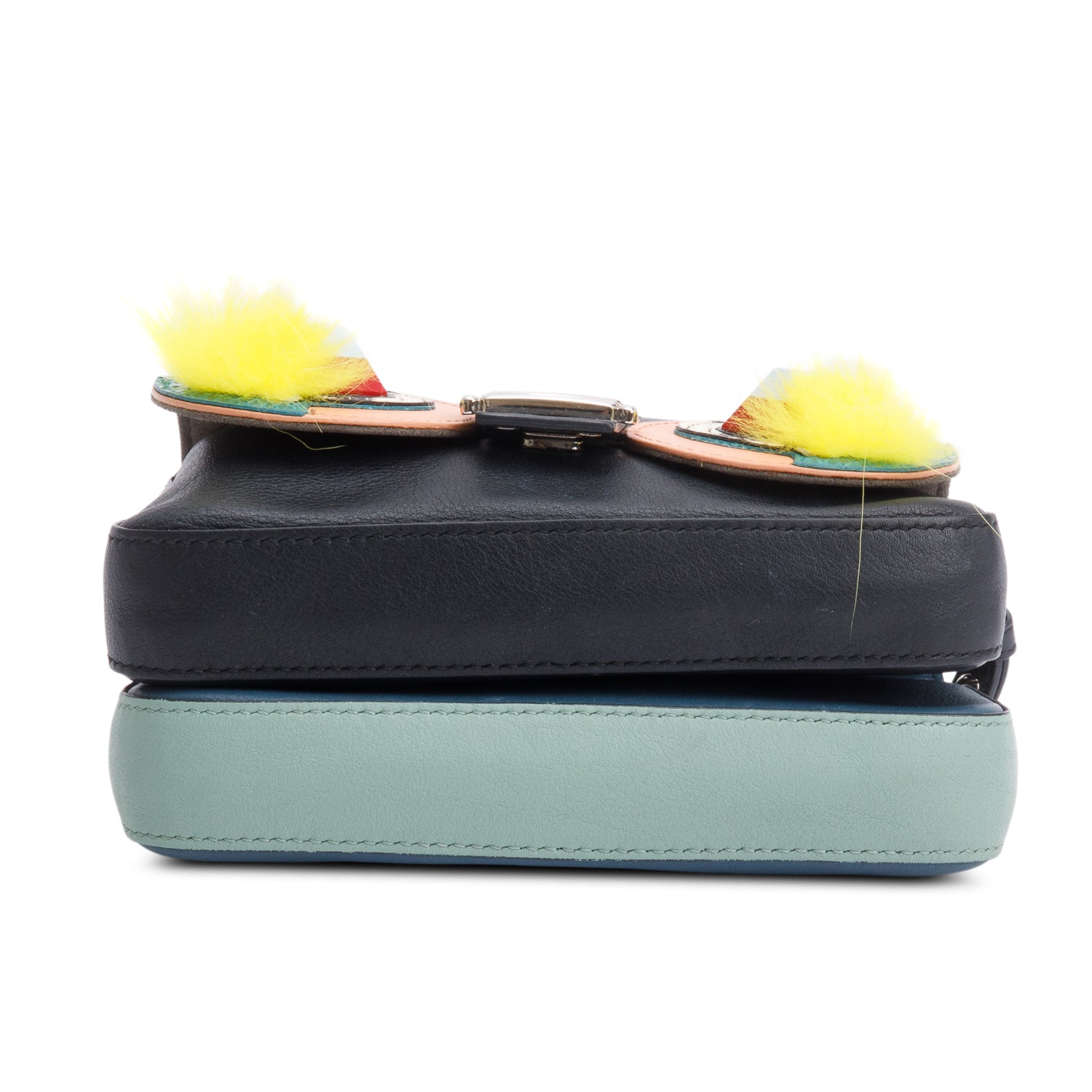 Fendi Black Multicolor Nappa Leather Hypnoteyes Double-Sided Face Chain Crossbody Bag