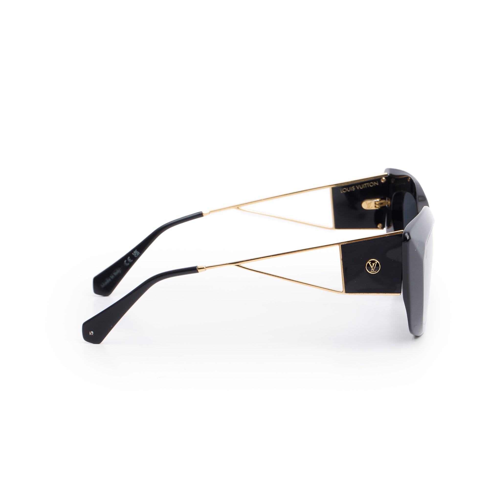 Louis Vuitton 2022 Z1220W Black Acetate Metal Arizona Dream Cat-Eye Sunglasses w/ Case