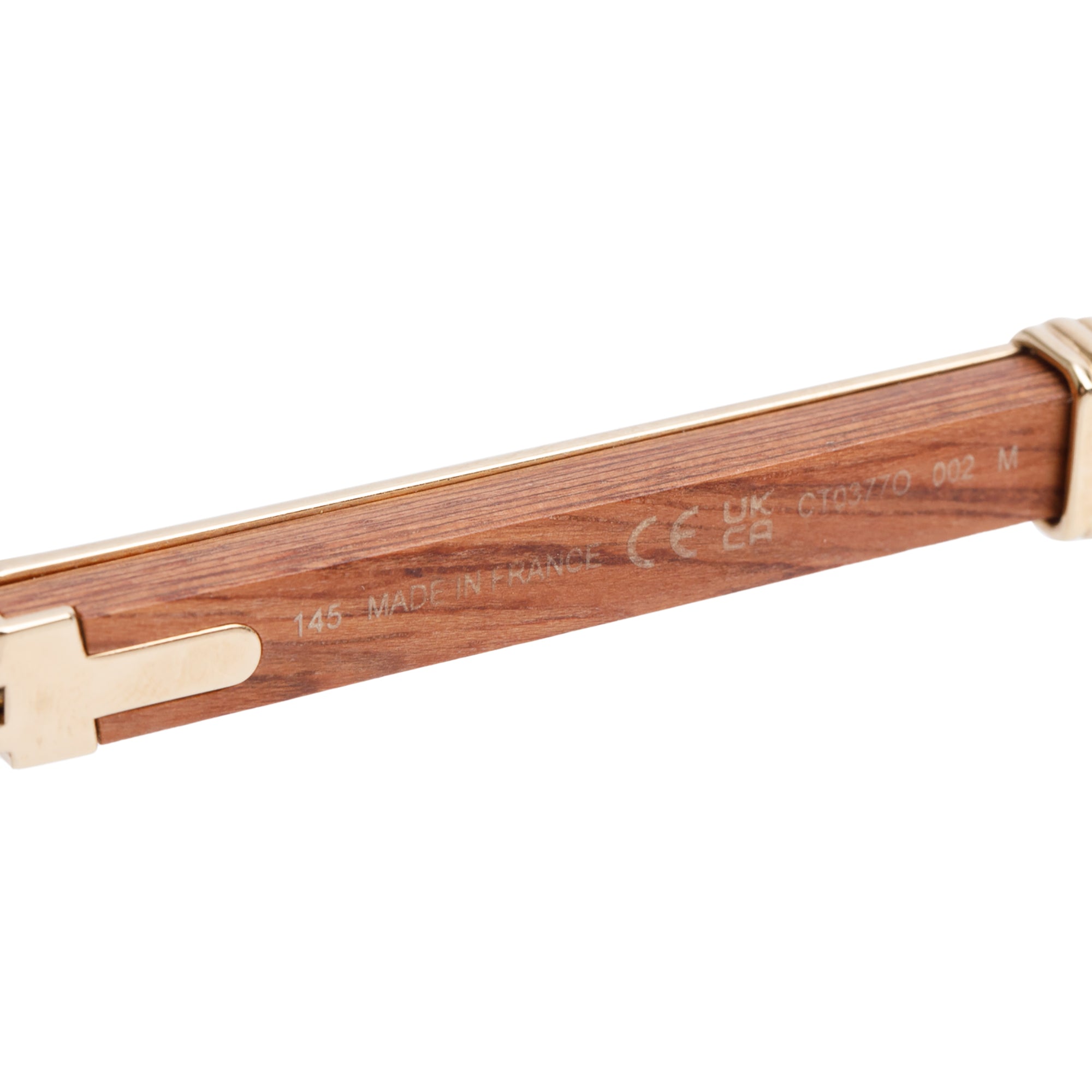 Cartier Wood Rimless Diamond Cut Premier De Cartier Square Sunglasses w/ Case