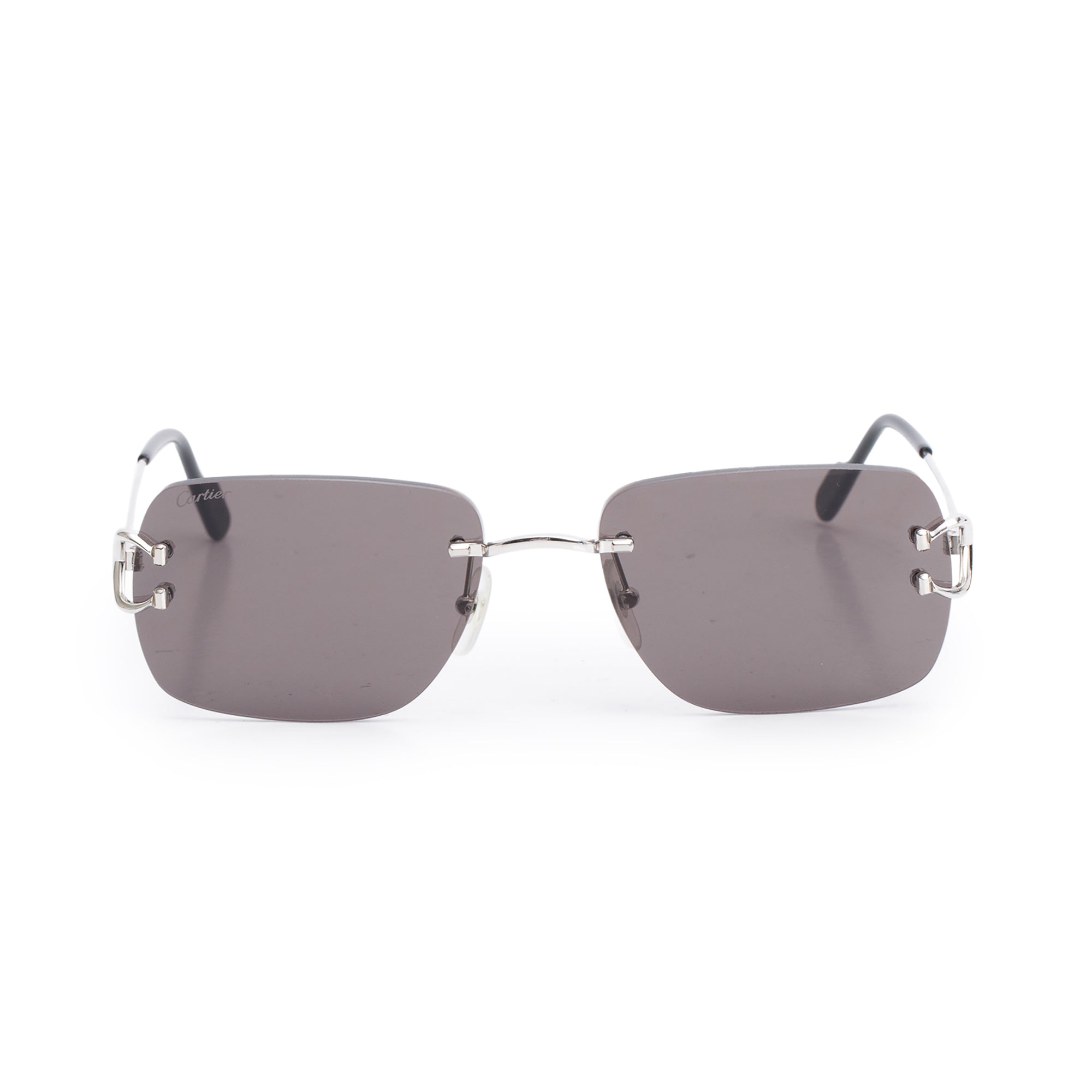 Cartier CT0330 Silver Tone Metal Rimless C De Cartier Sunglasses
