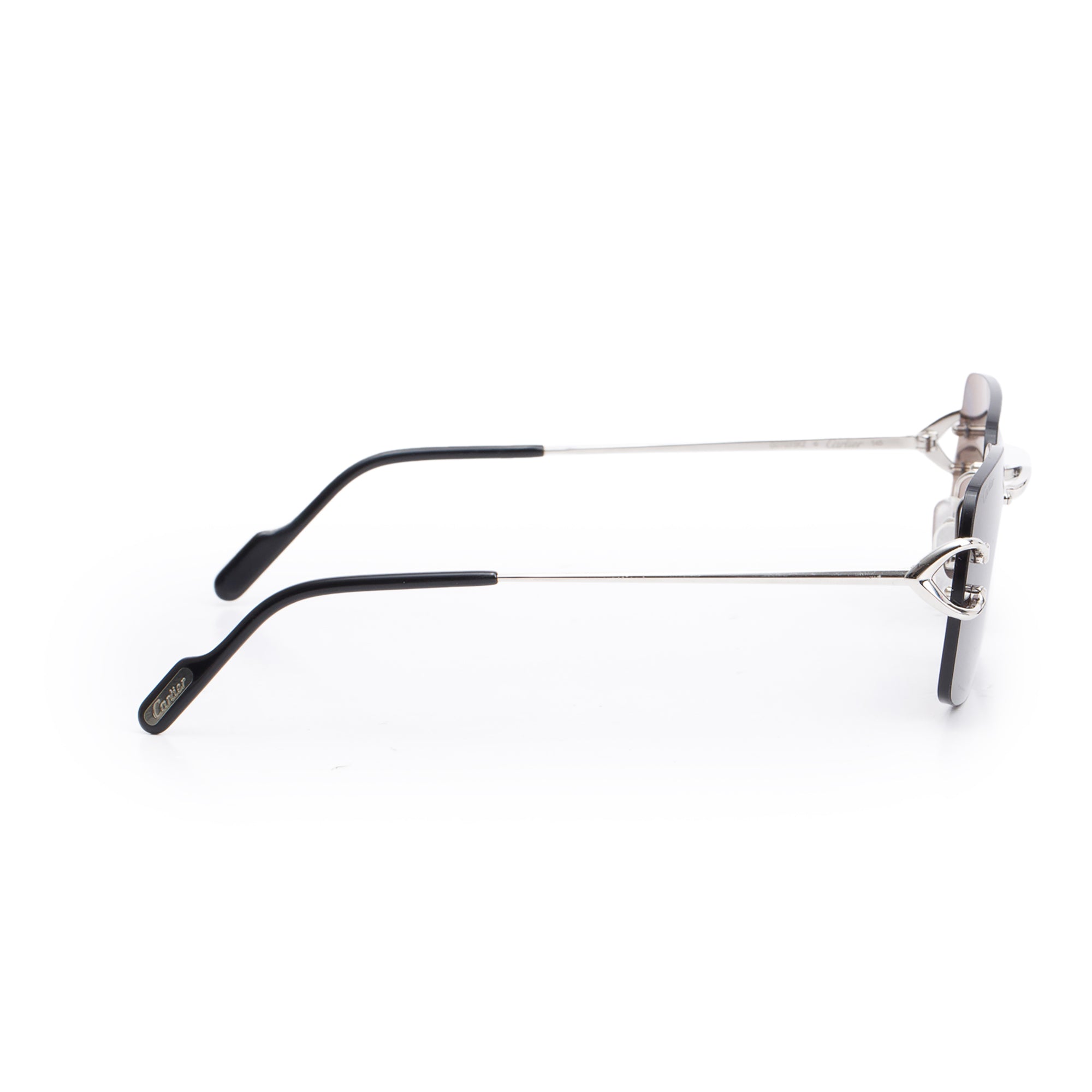 Cartier CT0330 Silver Tone Metal Rimless C De Cartier Sunglasses