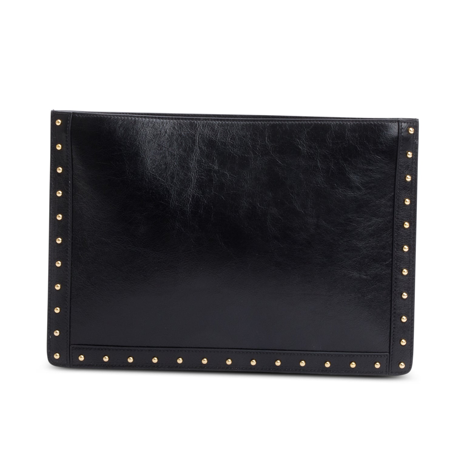 Balmain Black Leather Domaine Pouch on Chain