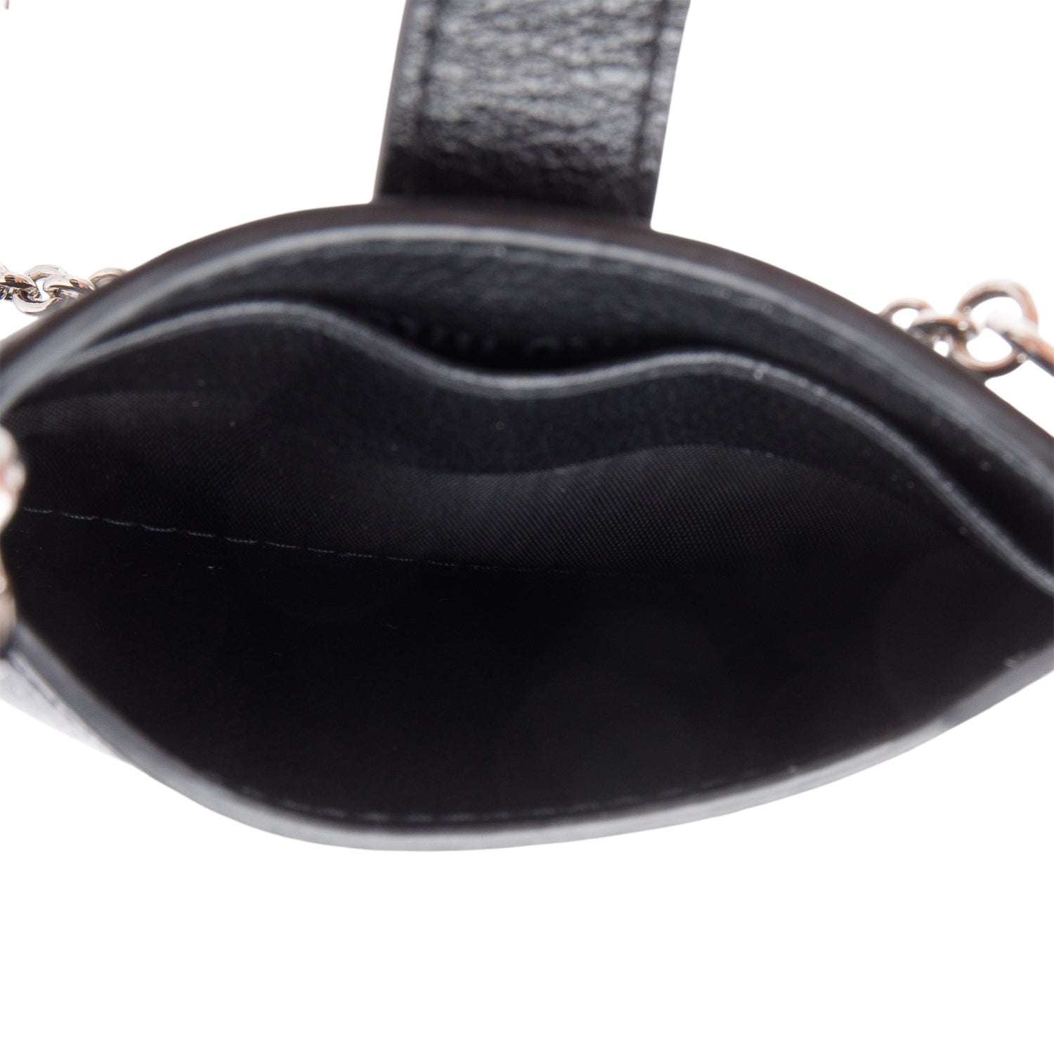 Miu Miu Black Leather Crystal Fringe Card Holder Crossbody