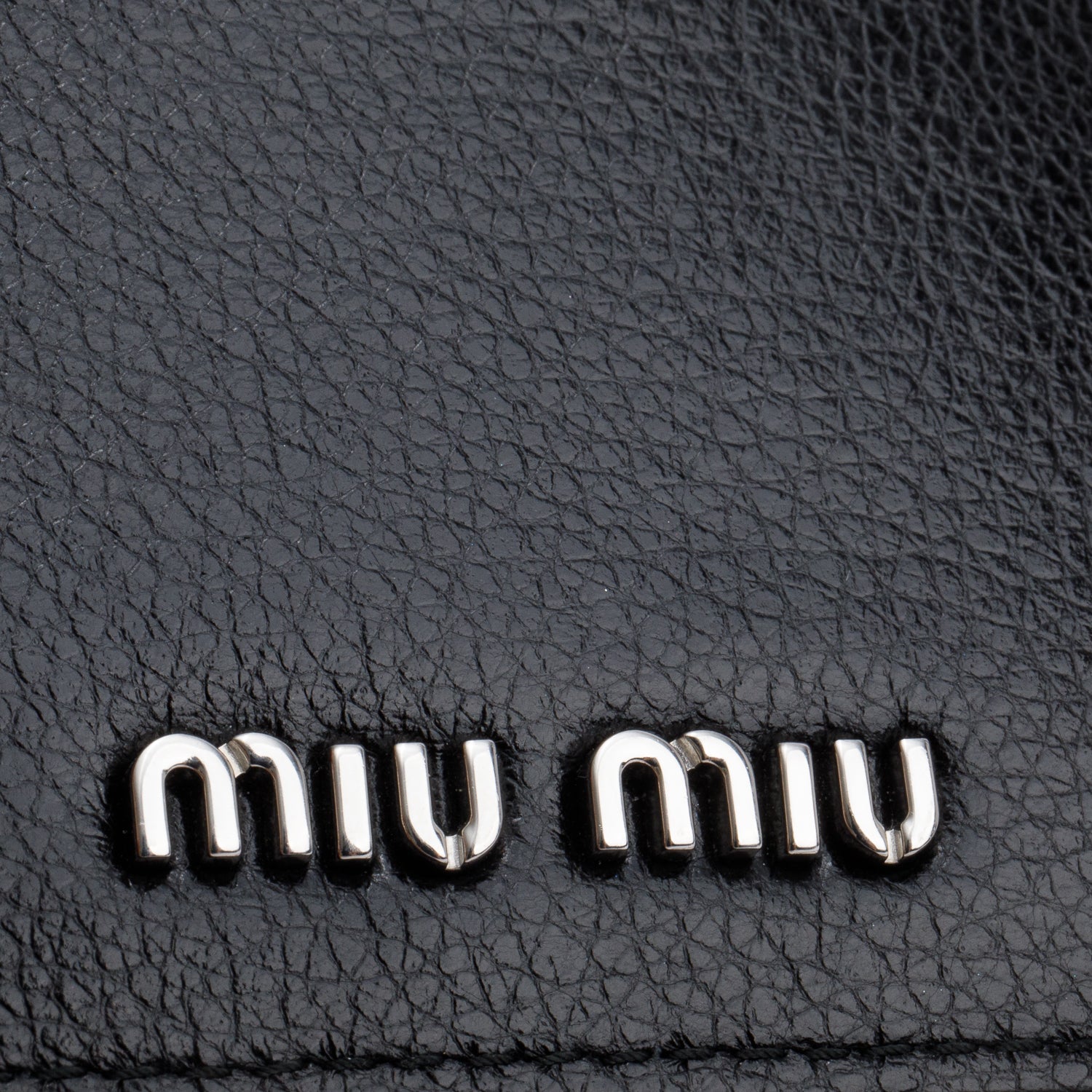 Miu Miu Black Leather Crystal Fringe Card Holder Crossbody