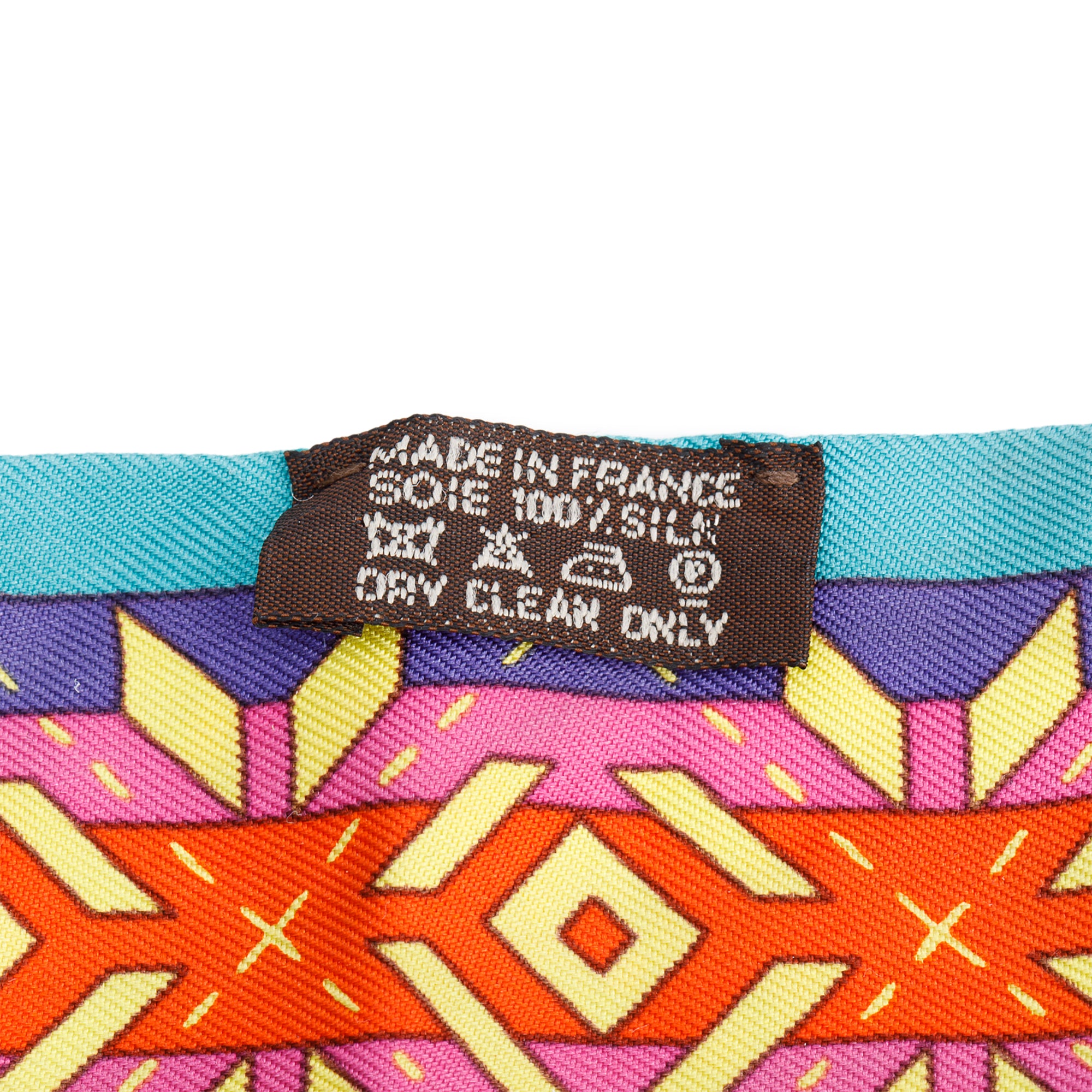 Hermes Green Multicolor 'Belles Du Mexique' Silk Twilly