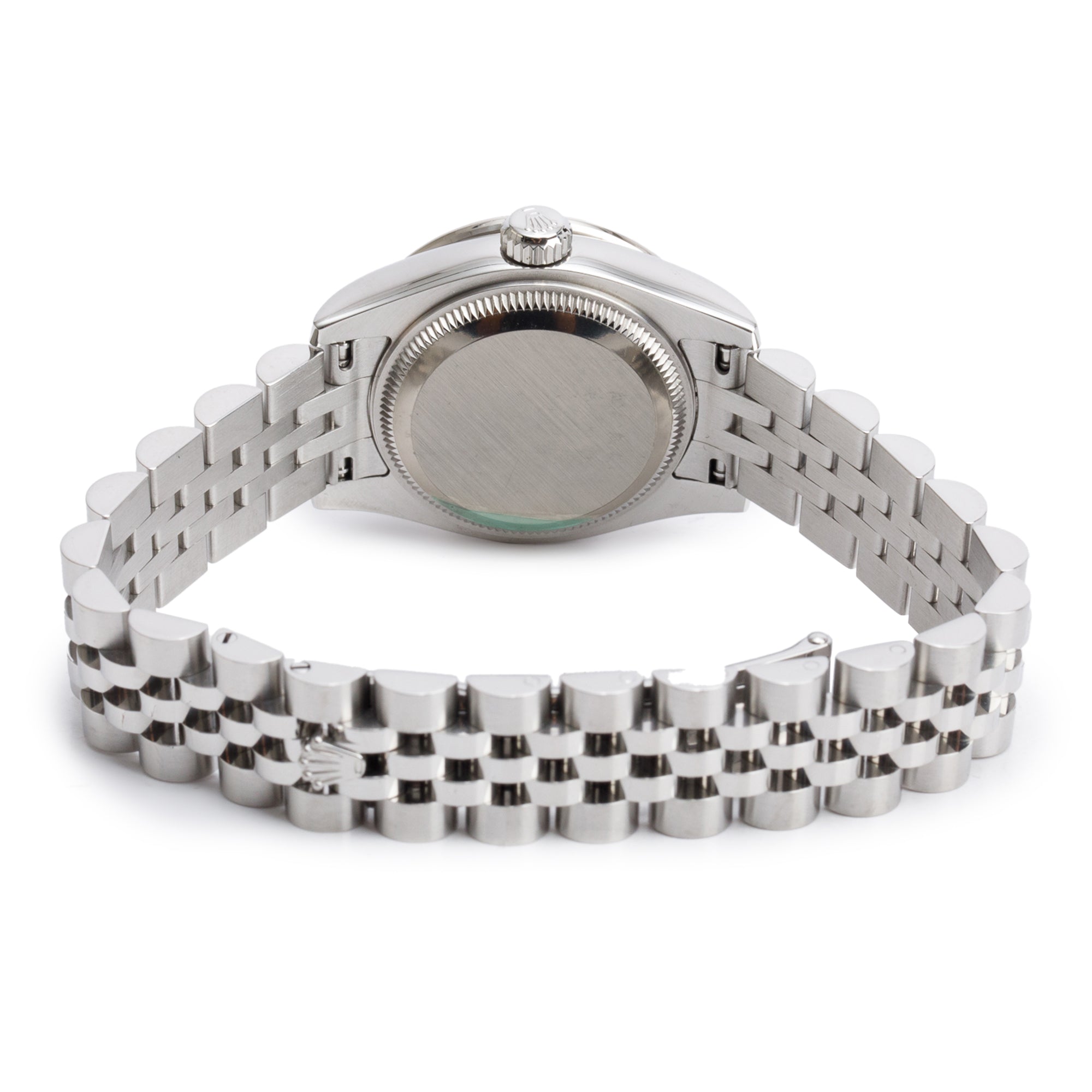 Rolex Stainless Steel Diamond Bezel Pink Diamond Dial 26 MM Datejust Watch 179384 w/ Box & Papers