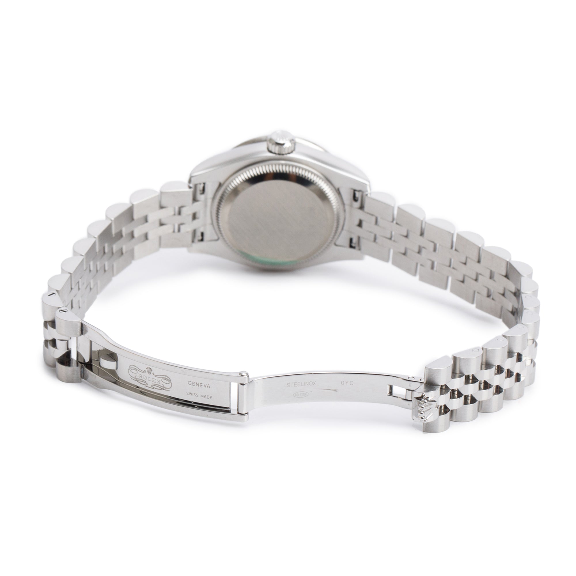 Rolex Stainless Steel Diamond Bezel Pink Diamond Dial 26 MM Datejust Watch 179384 w/ Box & Papers