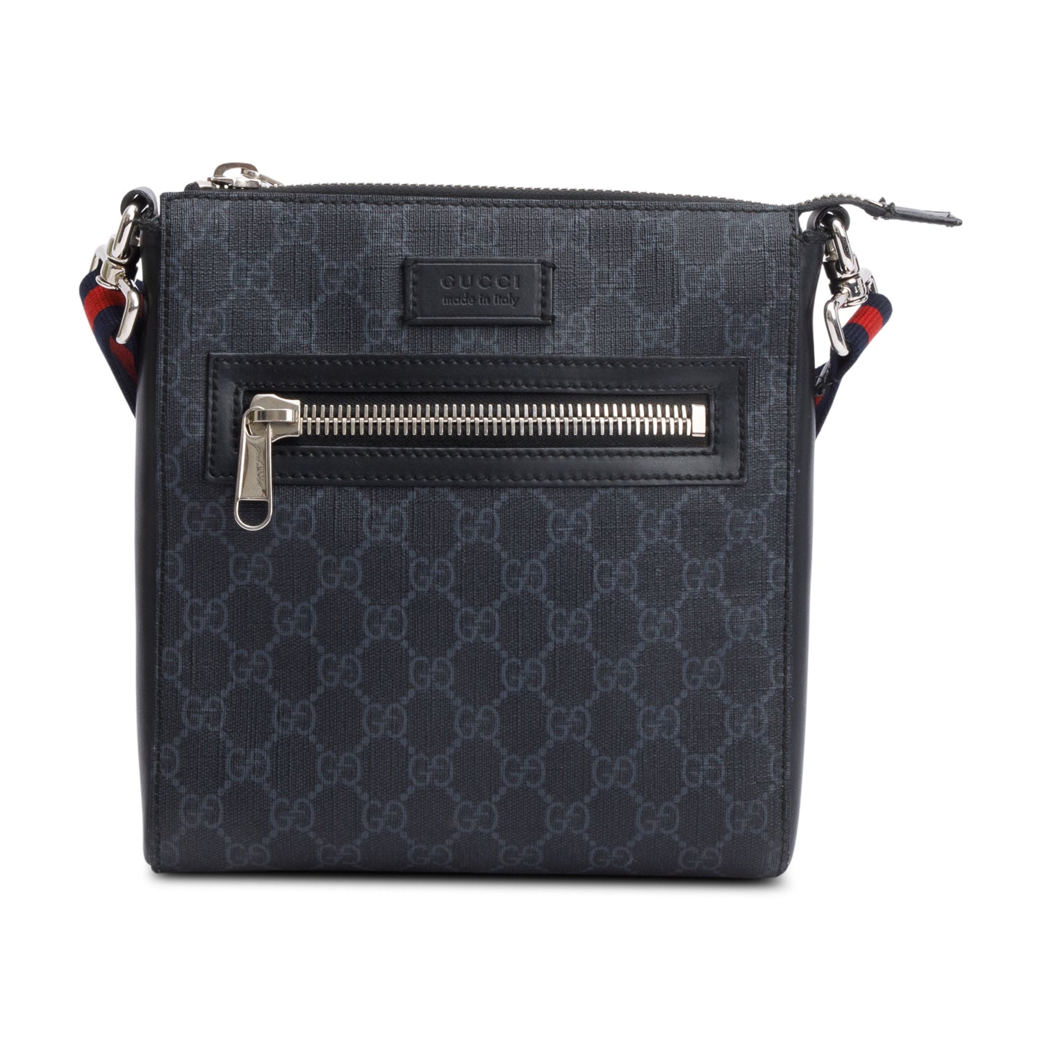 Gucci Black GG Supreme Small Messenger Bag w/ Box & Receipt