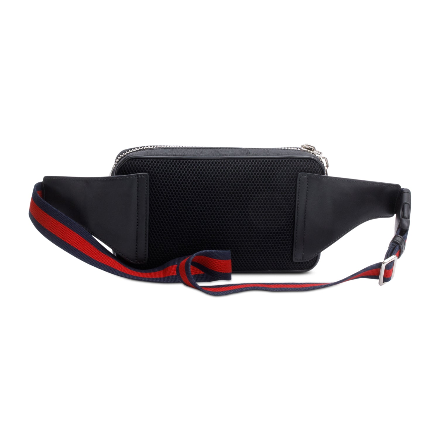 Gucci Black GG Supreme Belt Bag with Zip Pocket