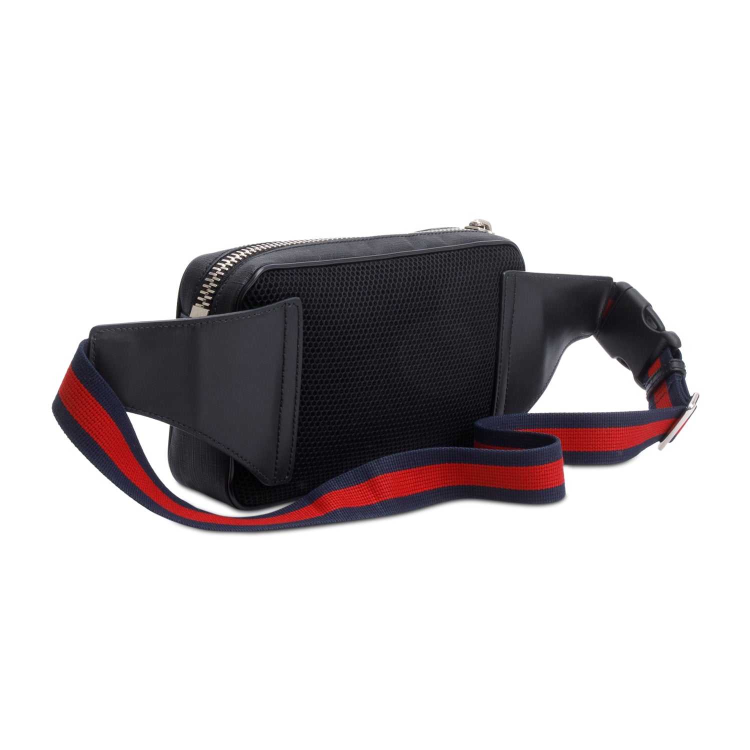 Gucci Black GG Supreme Belt Bag with Zip Pocket