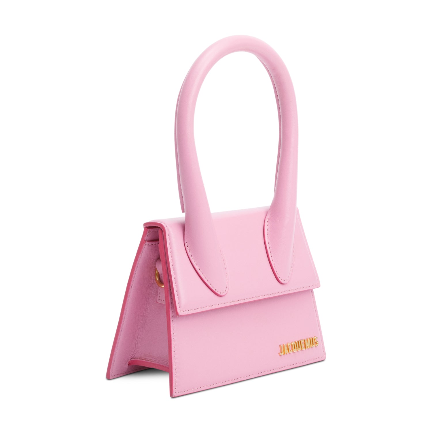 Jacquemus Pink Calfskin Leather Le Chiquito Moyen Bag w/ Strap