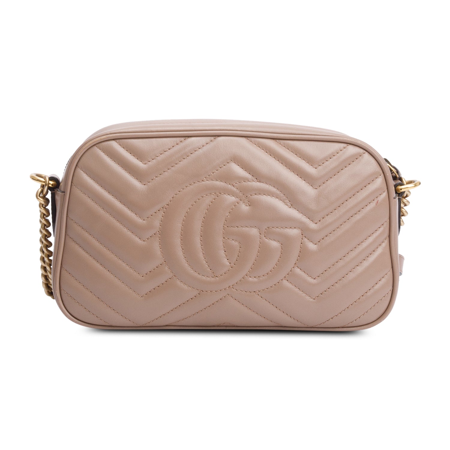 Gucci Beige GG Marmont Matelasse Small Camera Bag w/ Box