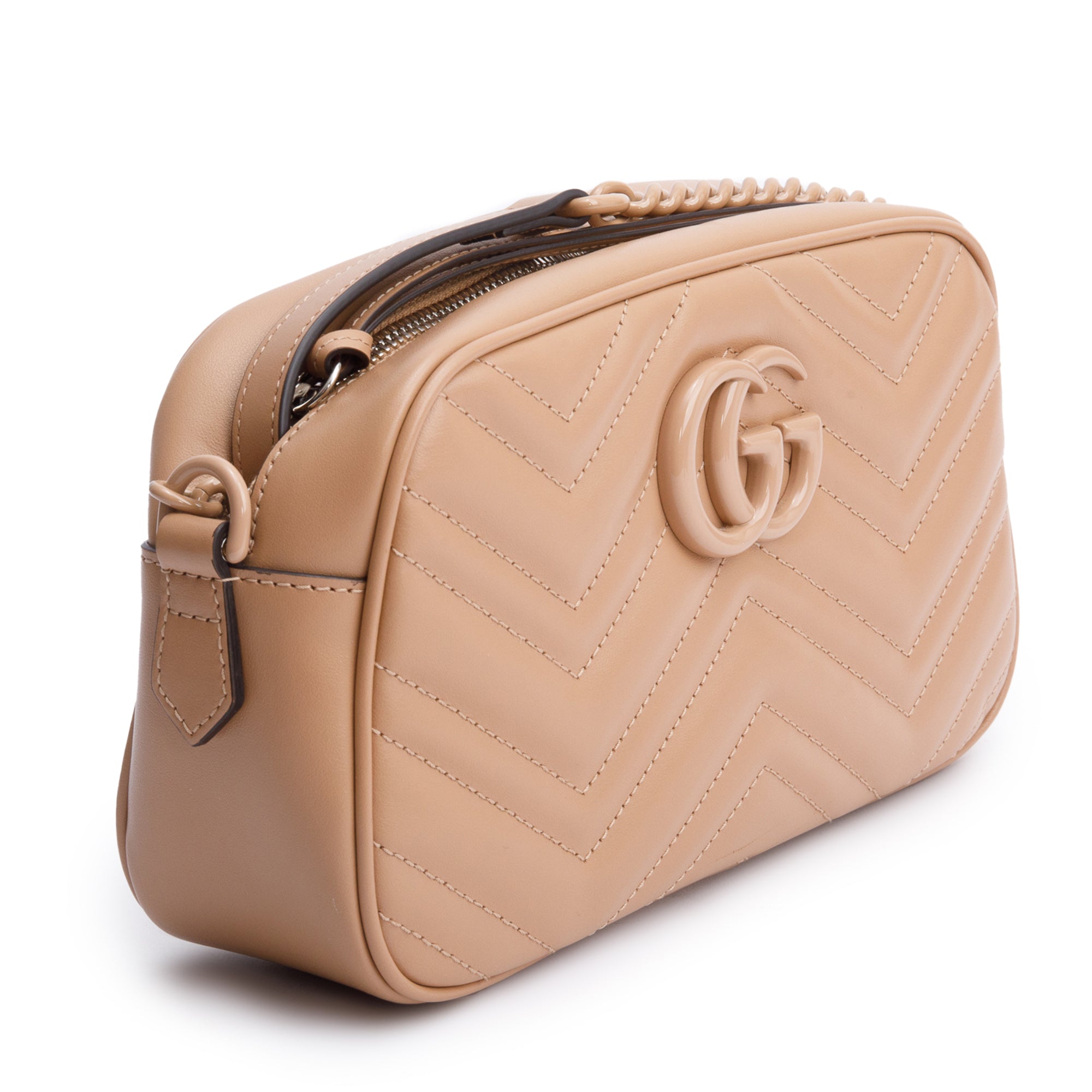Gucci Beige GG Marmont Matelasse Small Camera Bag w/ Box