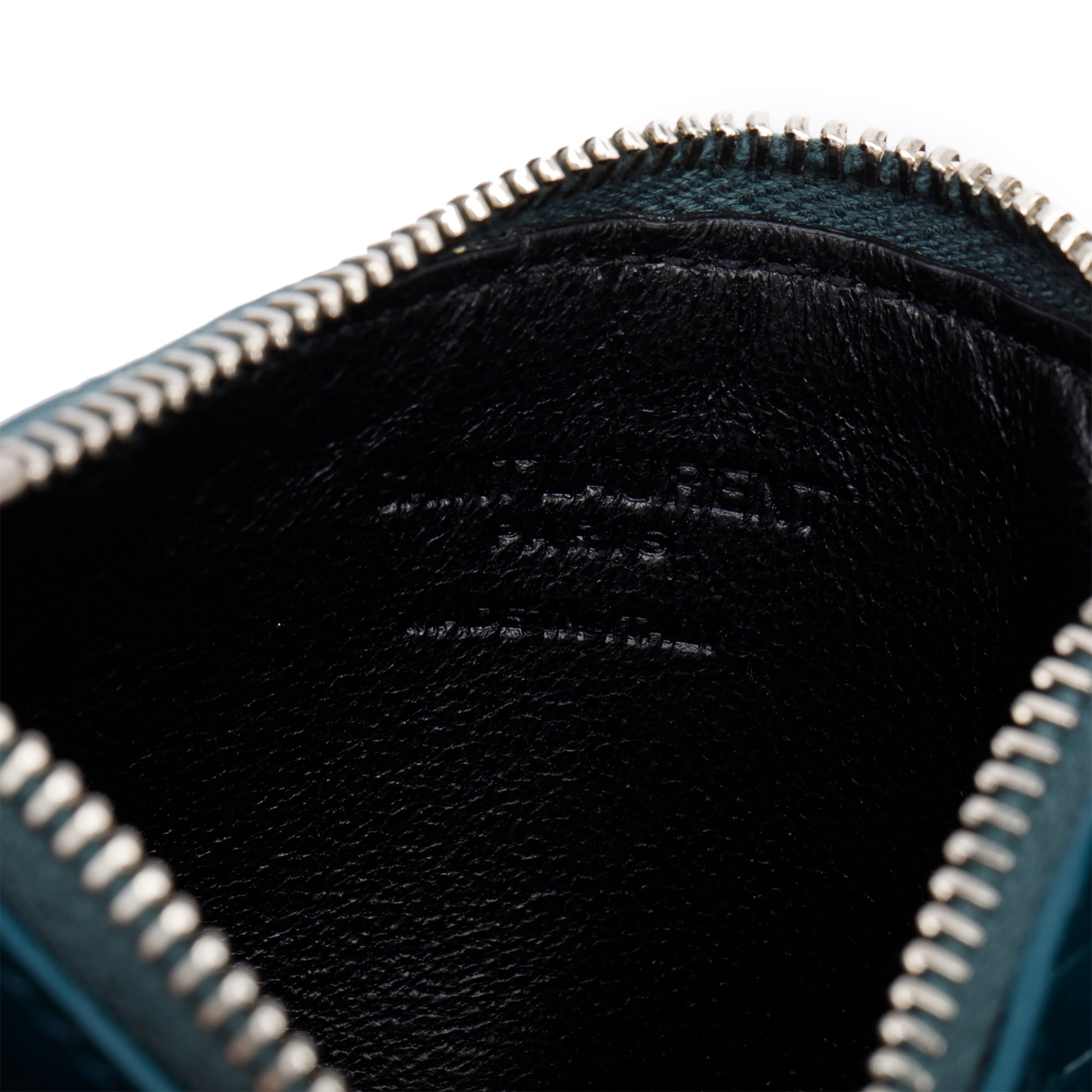 Saint Laurent Green Crocodile-Embossed Leather Cassandre Fragments Zipped Card Case