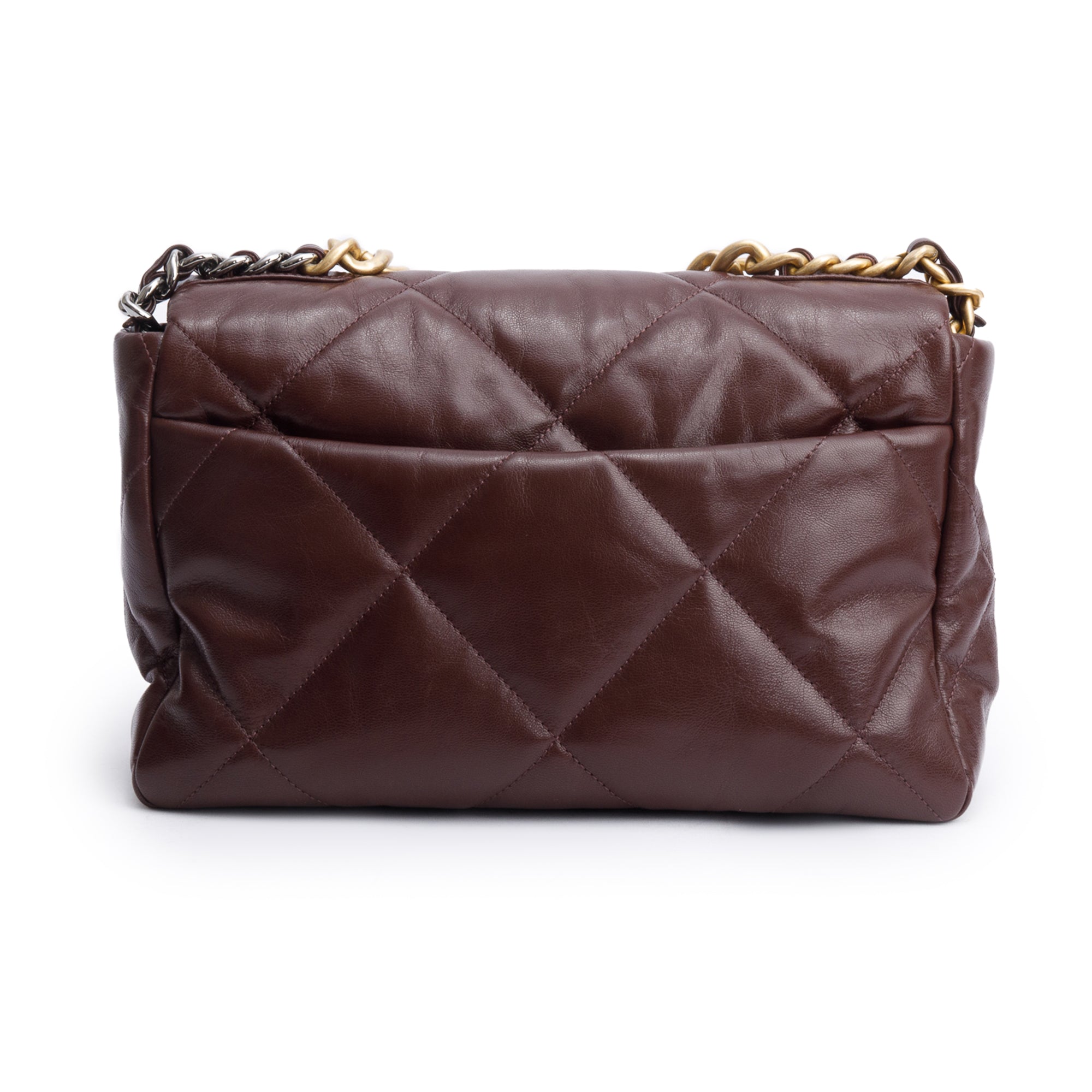 Chanel Burgundy 2020 Lambskin Leather Large 19 Flap Bag w/ Box & Authenticity Card