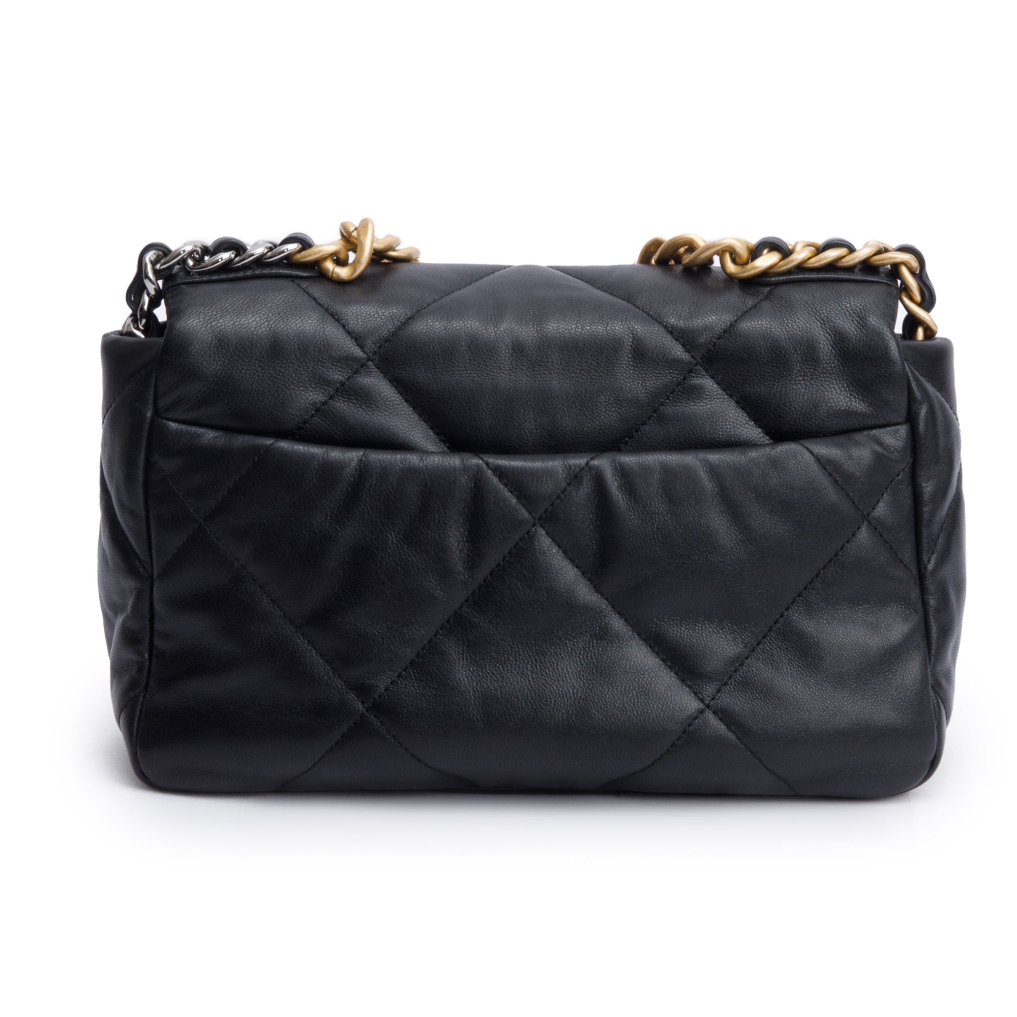 Chanel Black Lambskin Leather Medium 19 Flap Bag w/ Box & Authenticity Card