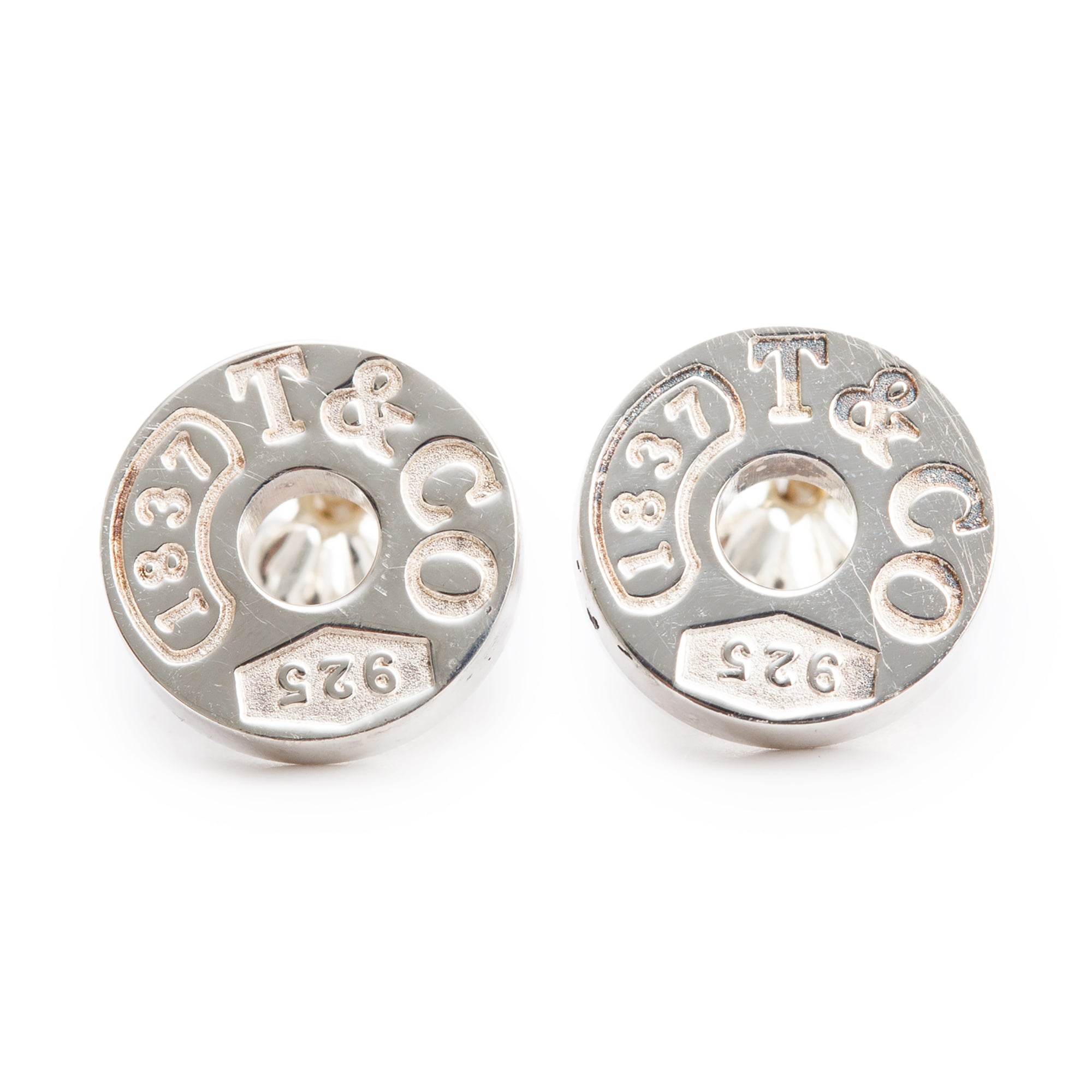 Tiffany & Co. Sterling Silver 1837 Circle Stud Earrings