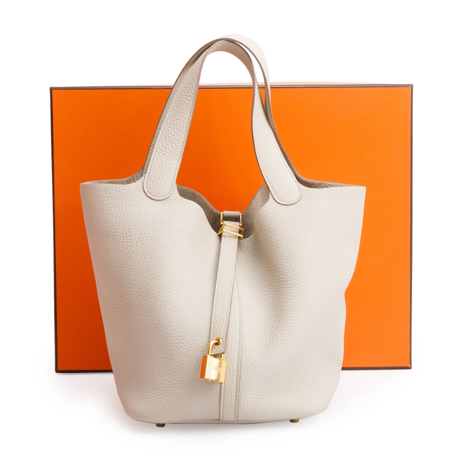 Hermes 2023 Beton Taurillon Clemence Picotin Lock 22 w/ Box & Receipt