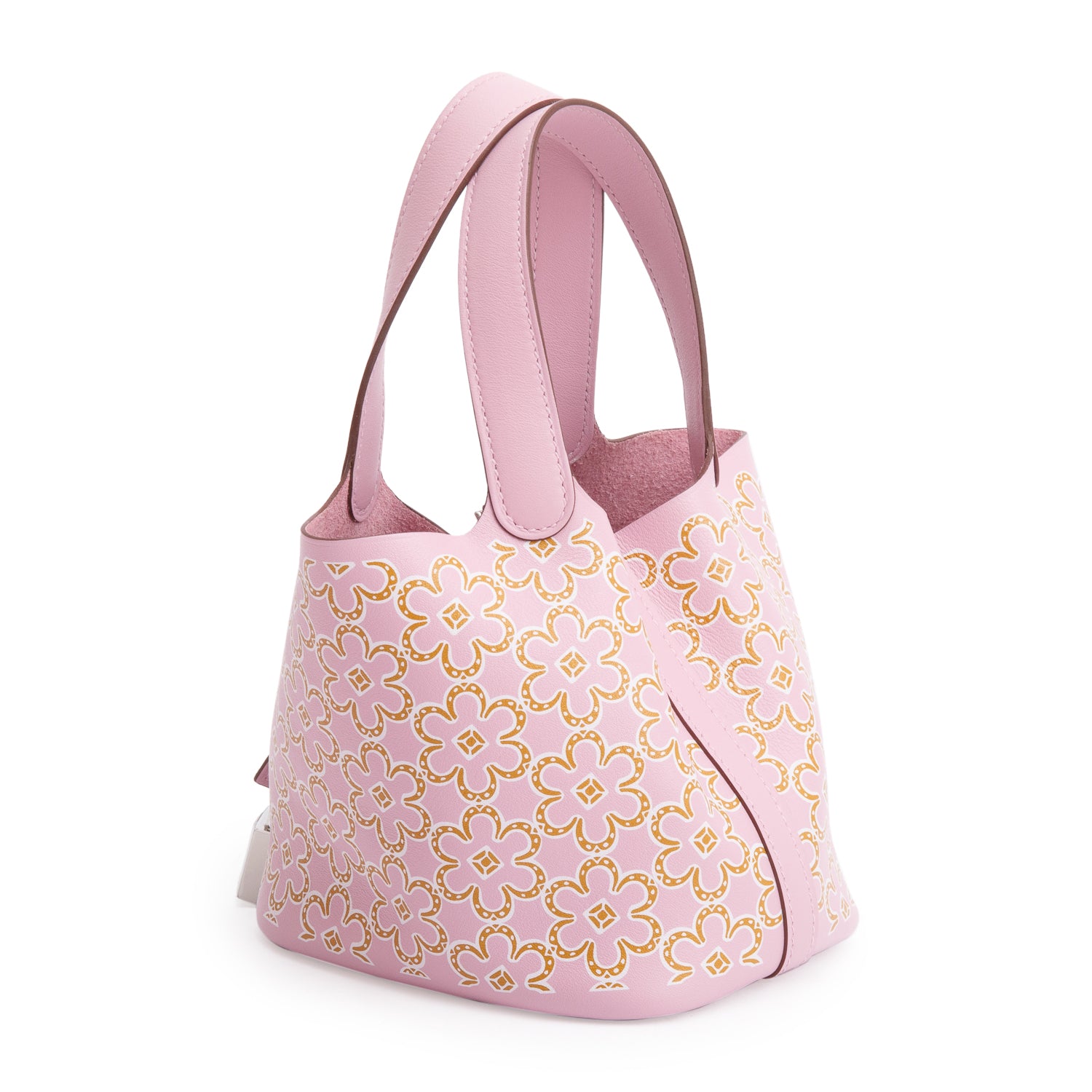 Hermes 2022 Mauve Sylvestre Veau Swift Imprime Micro Picotin Lock w/ Box