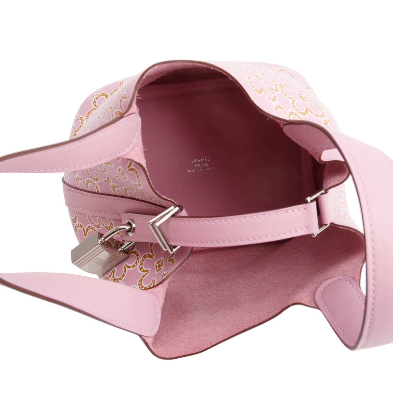 Hermes 2022 Mauve Sylvestre Veau Swift Imprime Micro Picotin Lock w/ Box