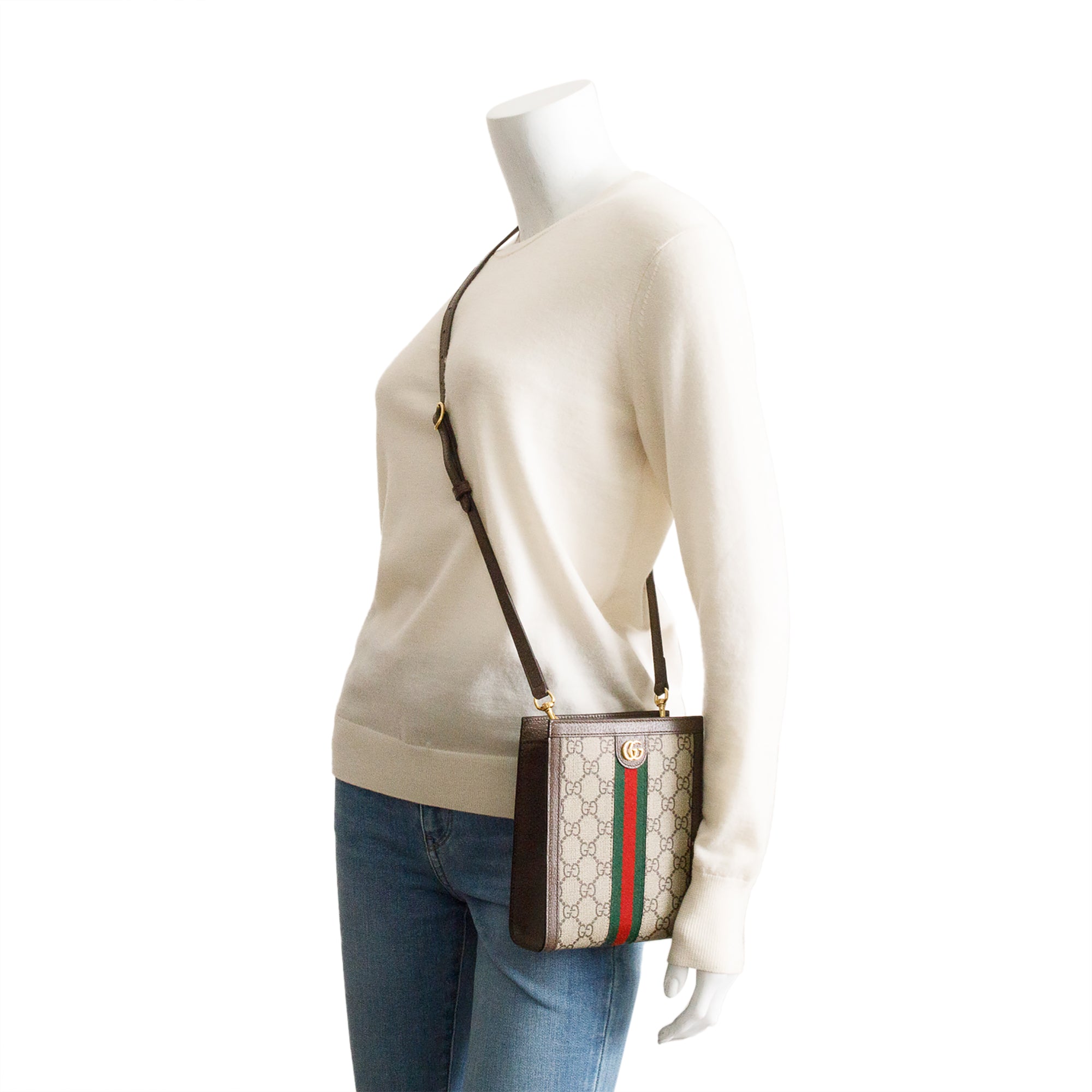 Gucci GG Supreme Web Ophidia GG Super MIni Tote w/ Strap & Box