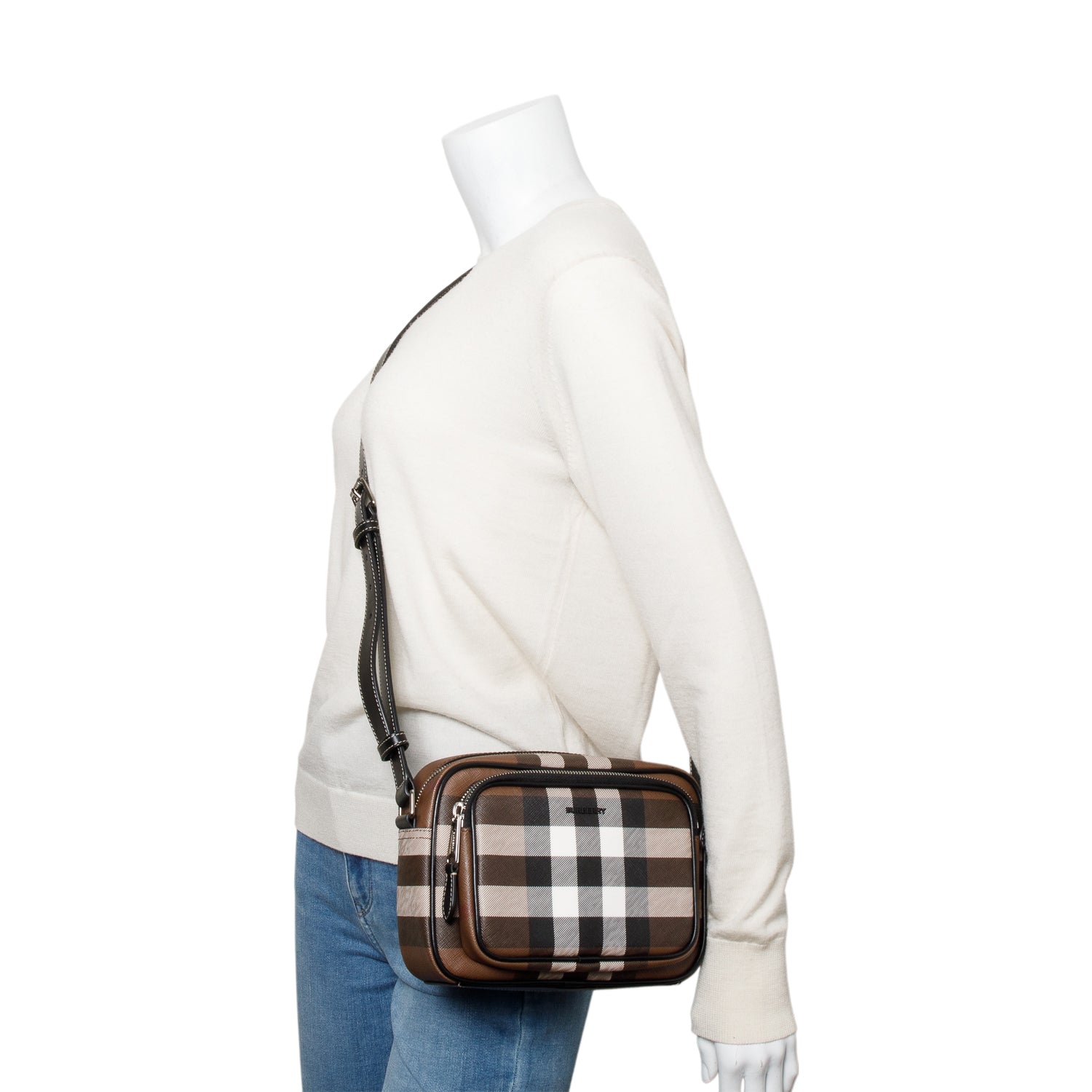 Burberry Brown Chexk Paddy Camera Crossbody Bag