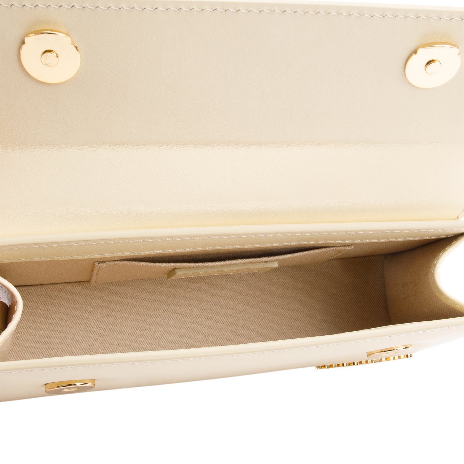 Jacquemus Creme Leather Le Chiquito Long Handle Bag w/ Strap