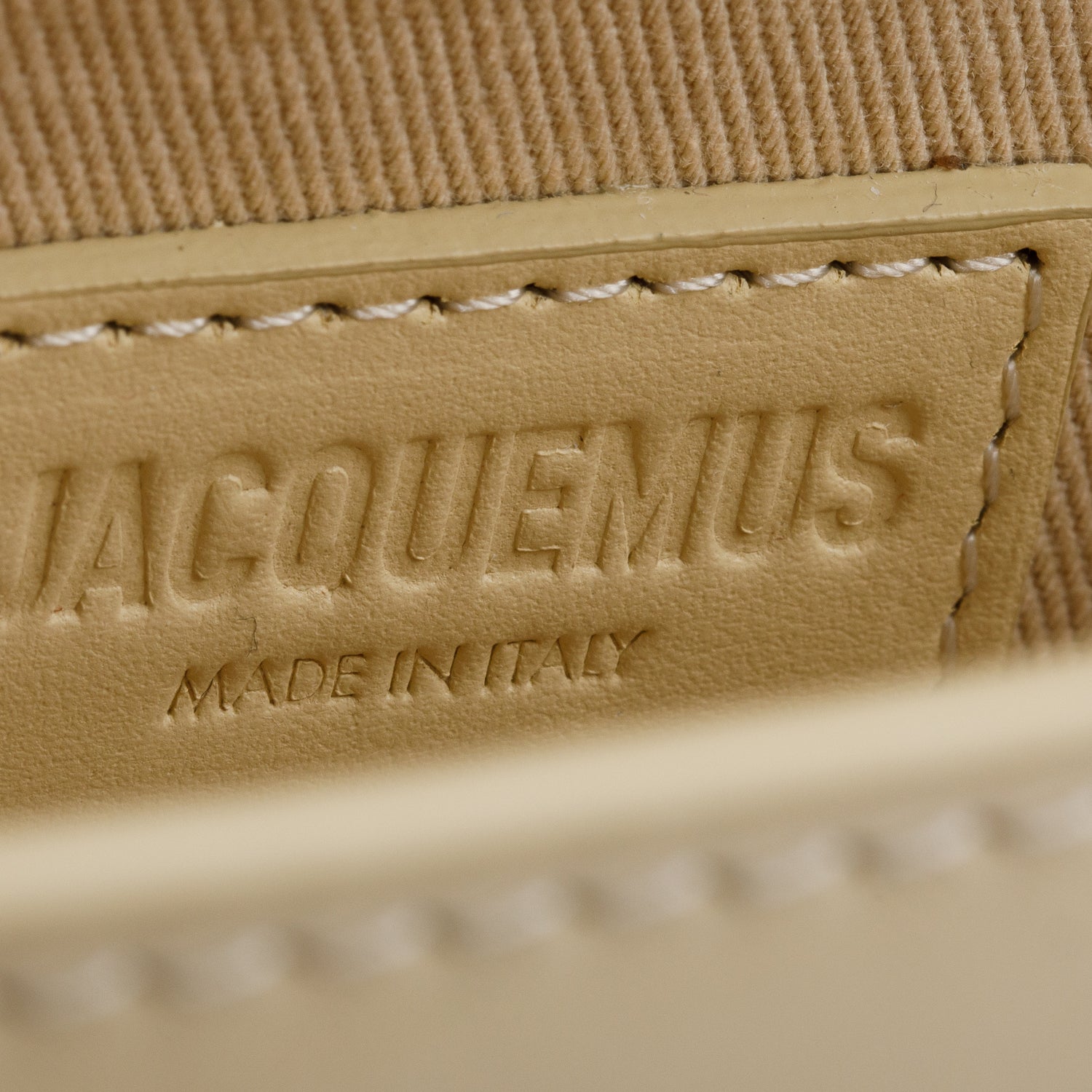 Jacquemus Creme Leather Le Chiquito Long Handle Bag w/ Strap